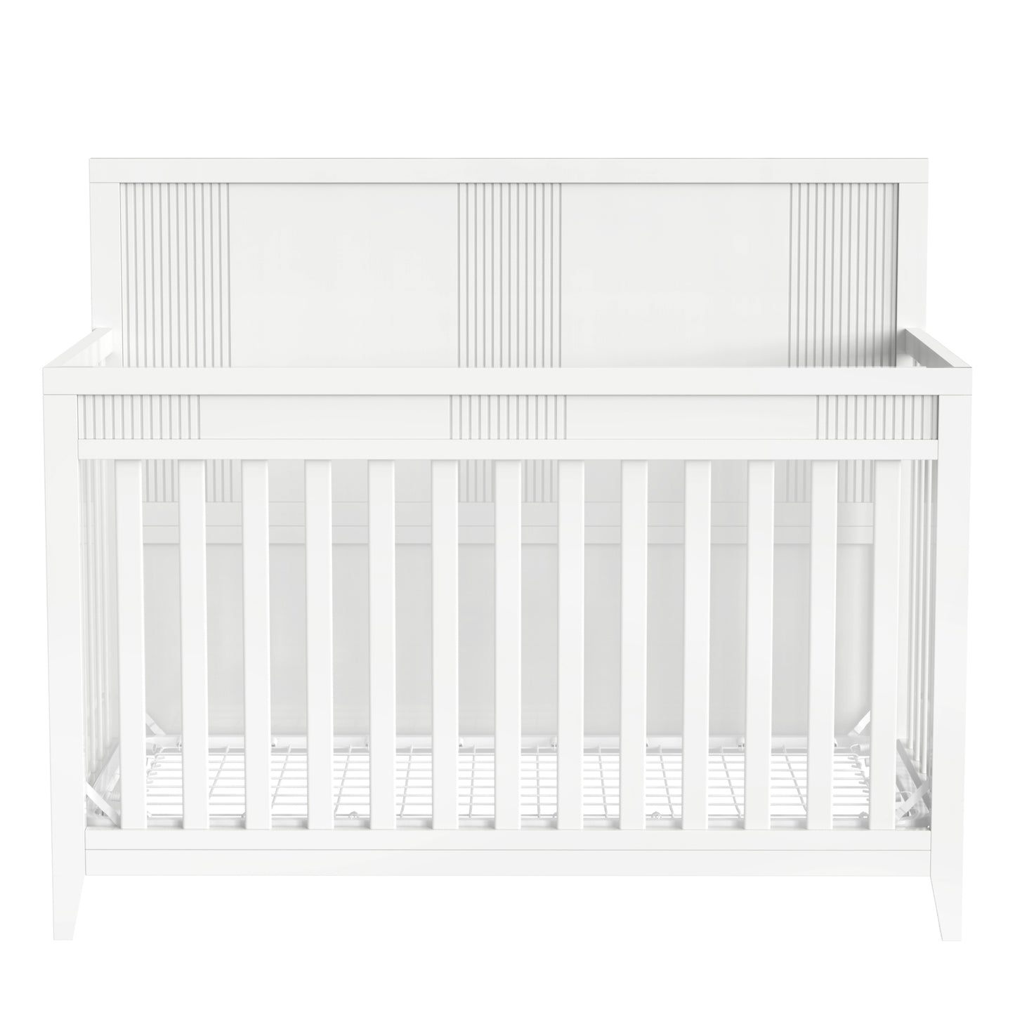 Clean Line Baby Crib Pine Solid Wood Non-Toxic - White