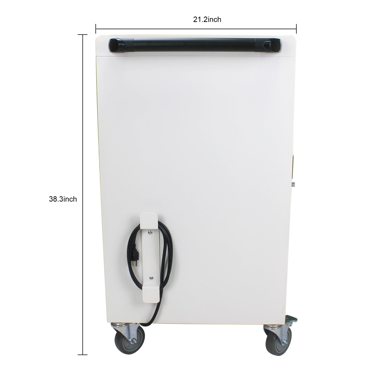 Mobile Charging Cart and Cabinet With Combination Lock - White