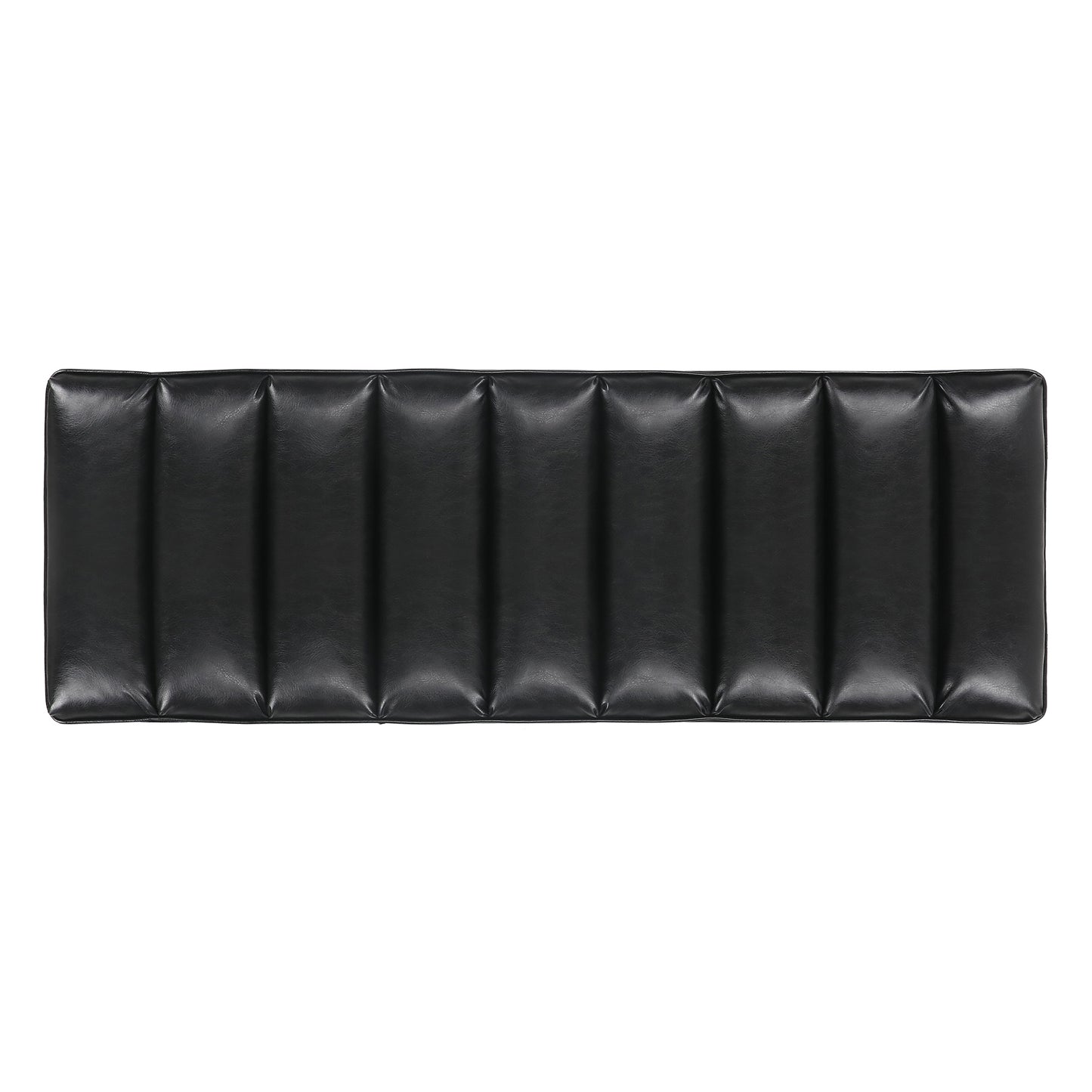Metal Base Upholstered Bench - Black