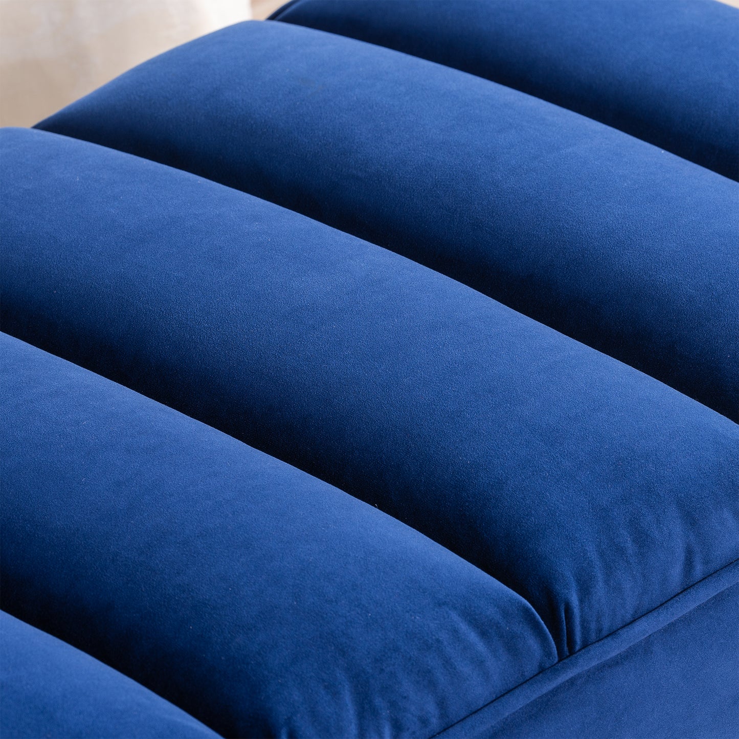 Metal Base Upholstered Bench - Navy Blue