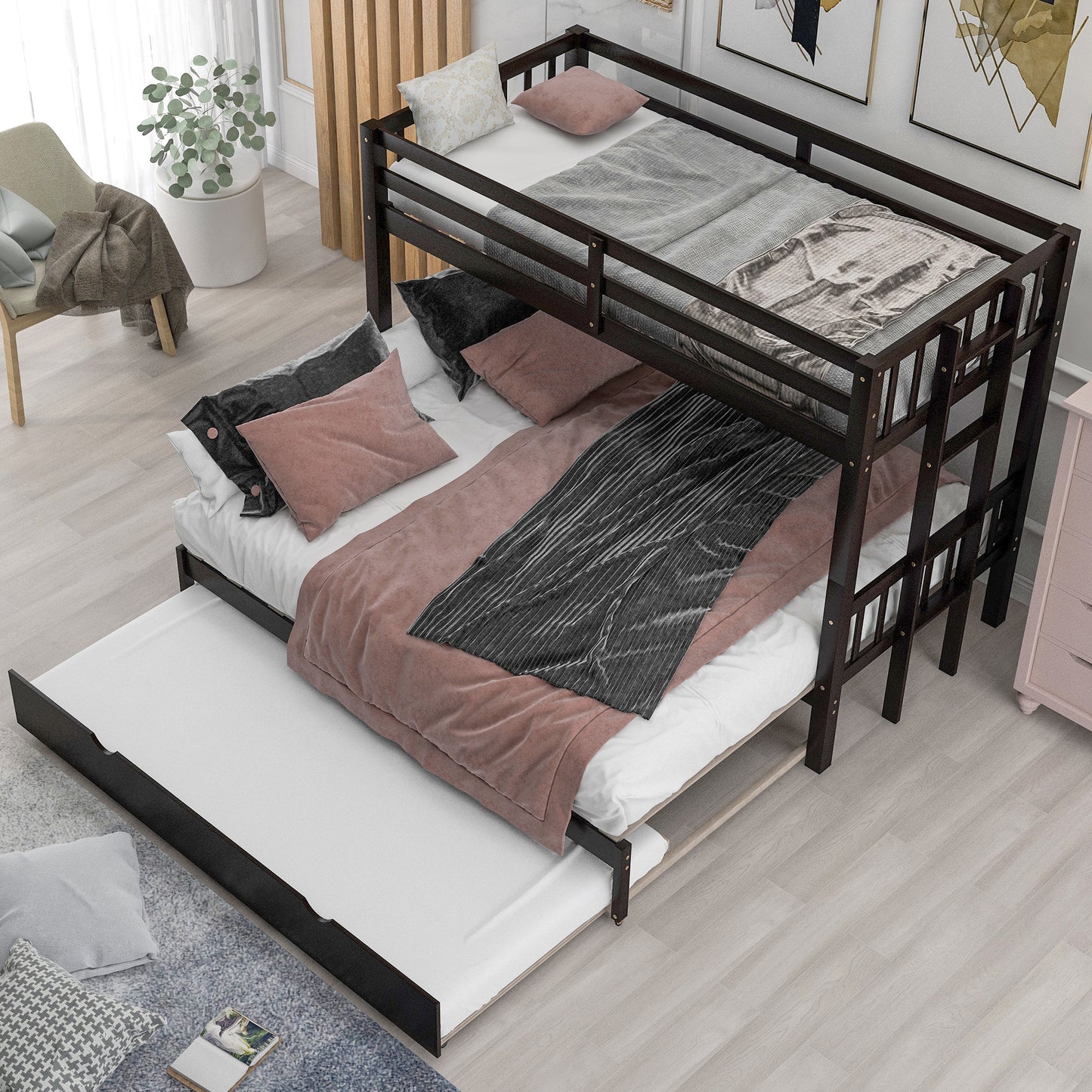 Espresso Dream Twin Trundle Bunk Bed