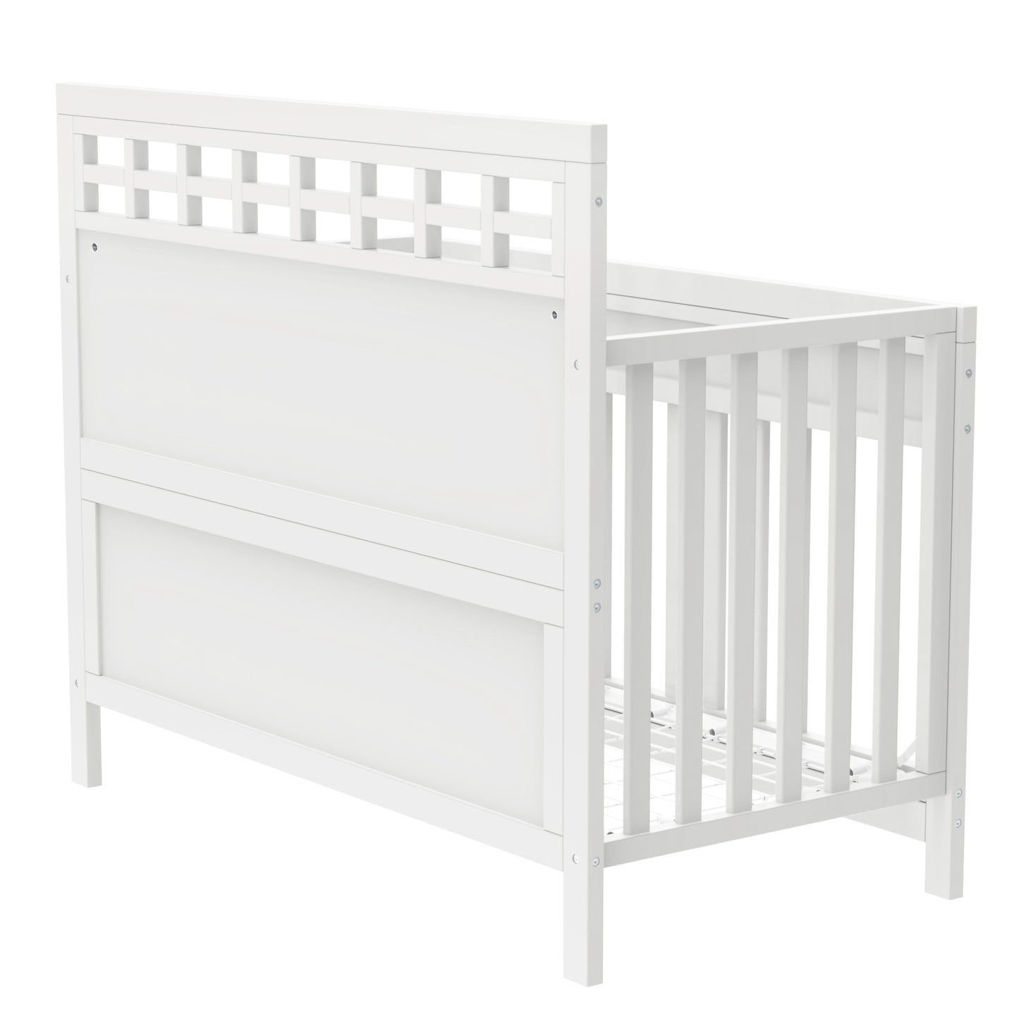 Baby Safe Crib Pine Solid Wood Non-Toxic - White