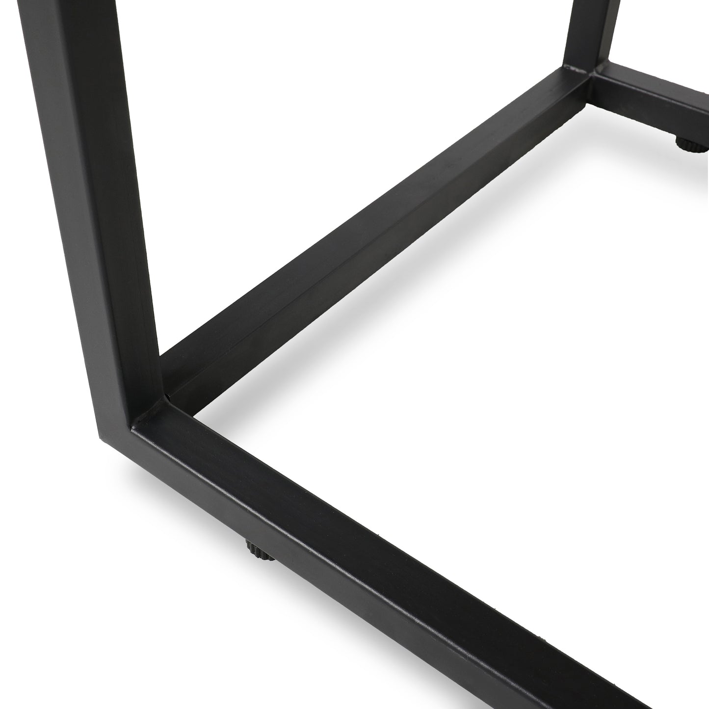 Metal Base Upholstered Bench - Black