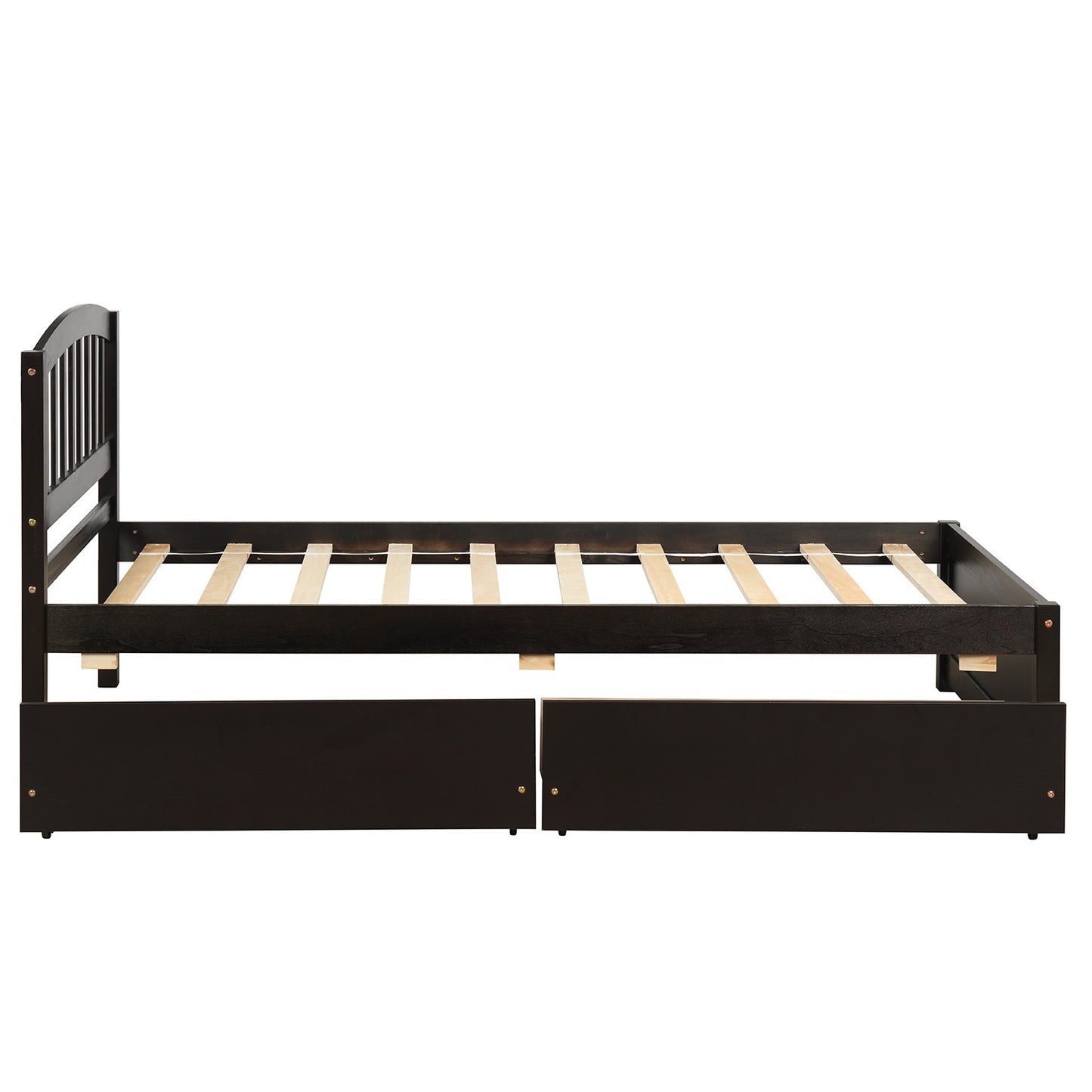 Elegant Espresso Twin Bed with Dual Drawers