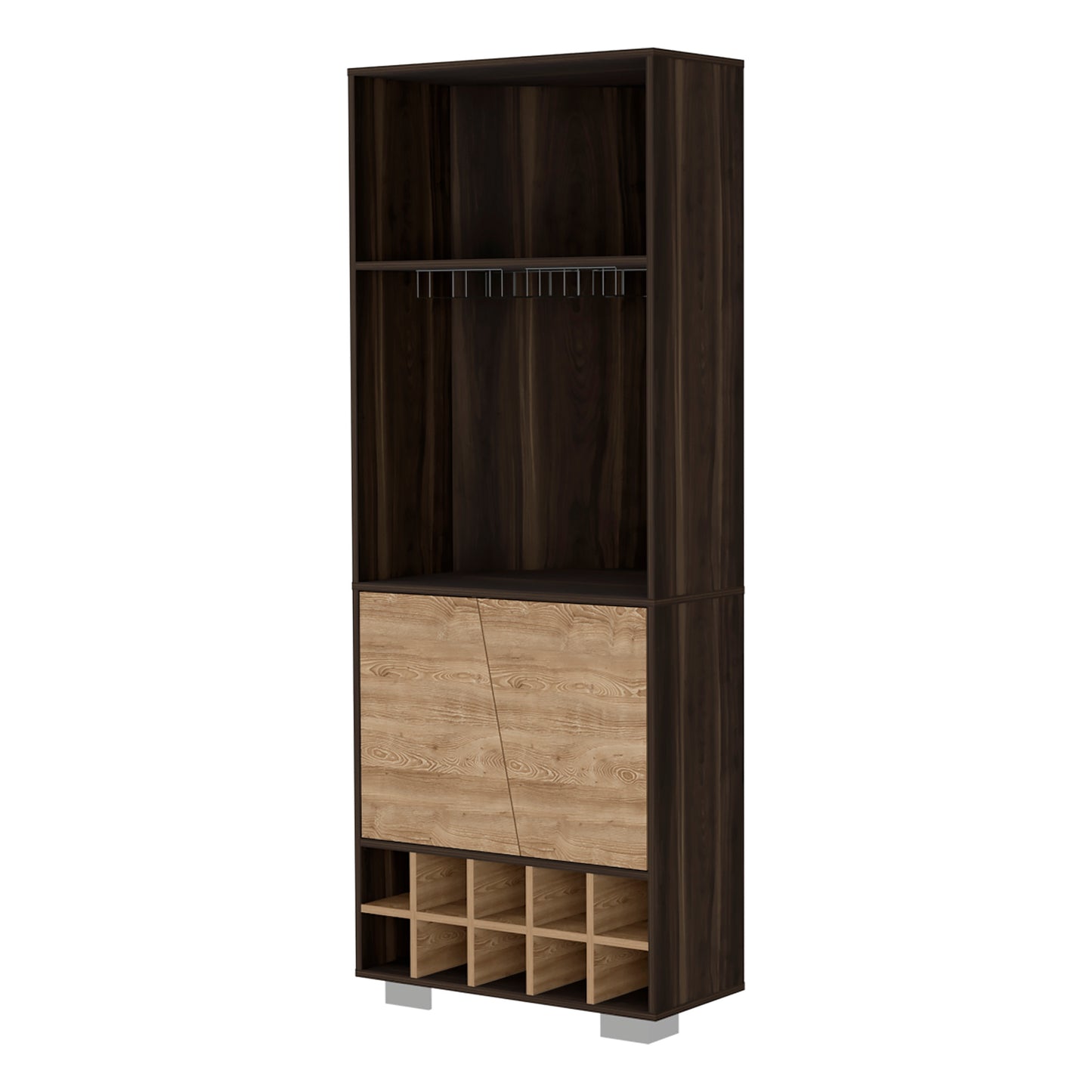 Corner Oak Bar Cabinet