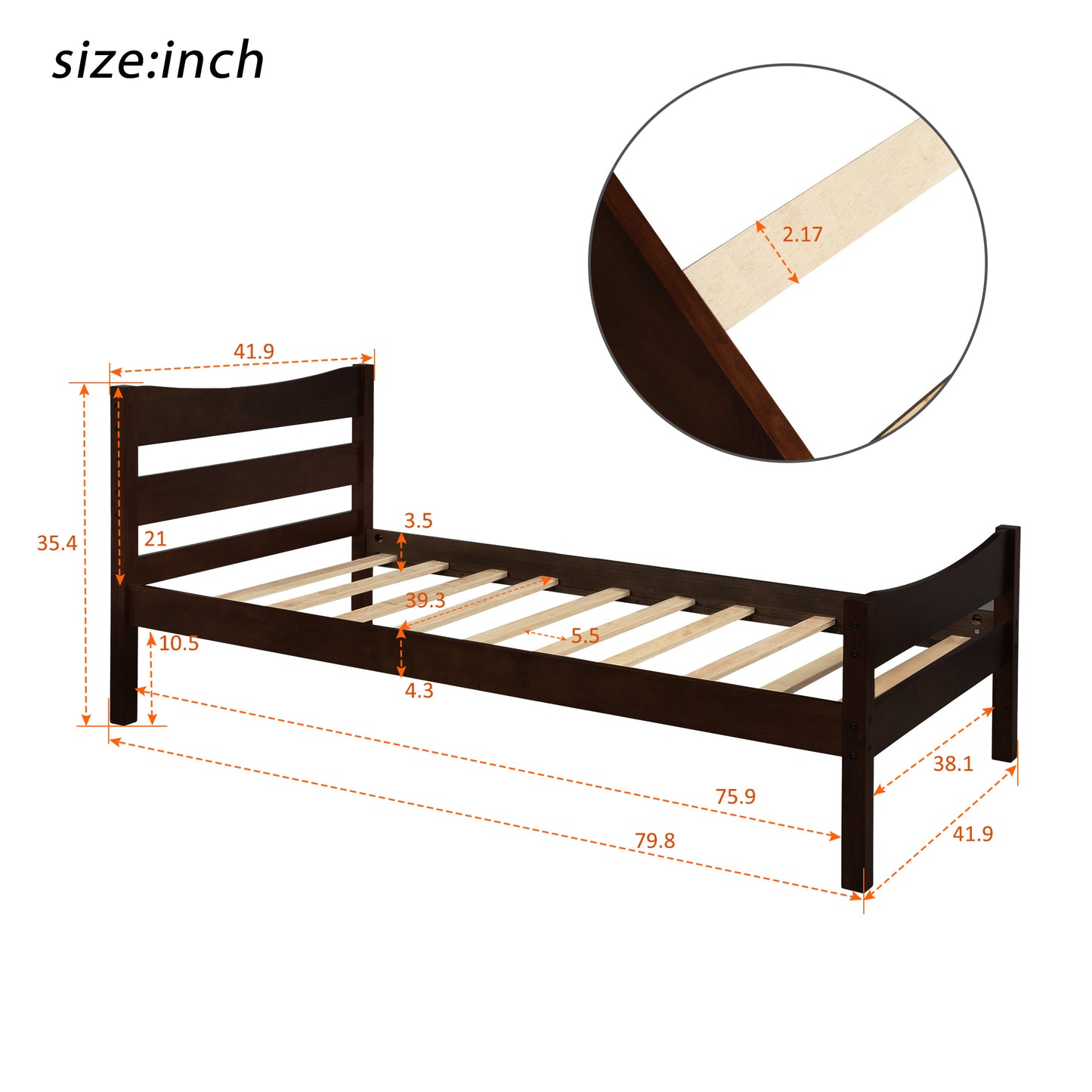 Harmony Haven Twin Wood Platform Bed - Espresso Elegance