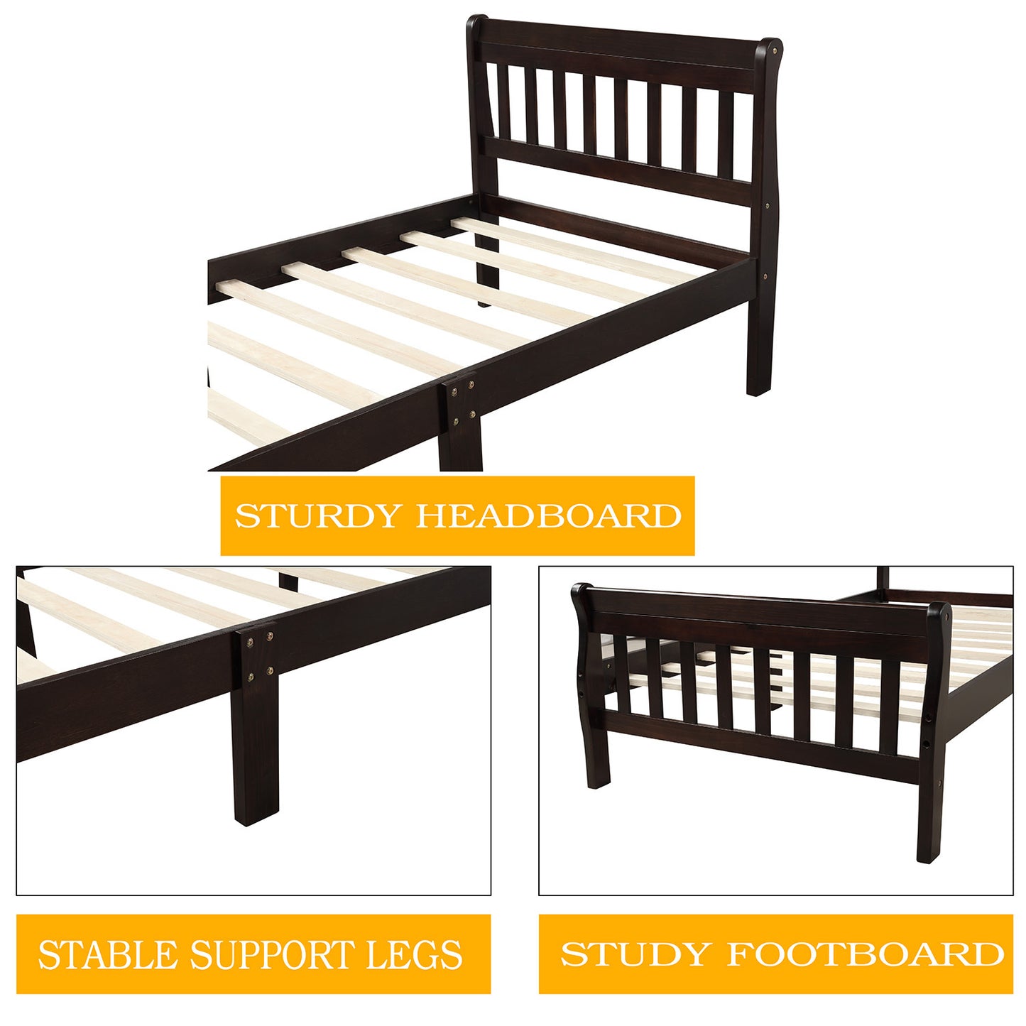EcoDream Twin Wood Platform Bed