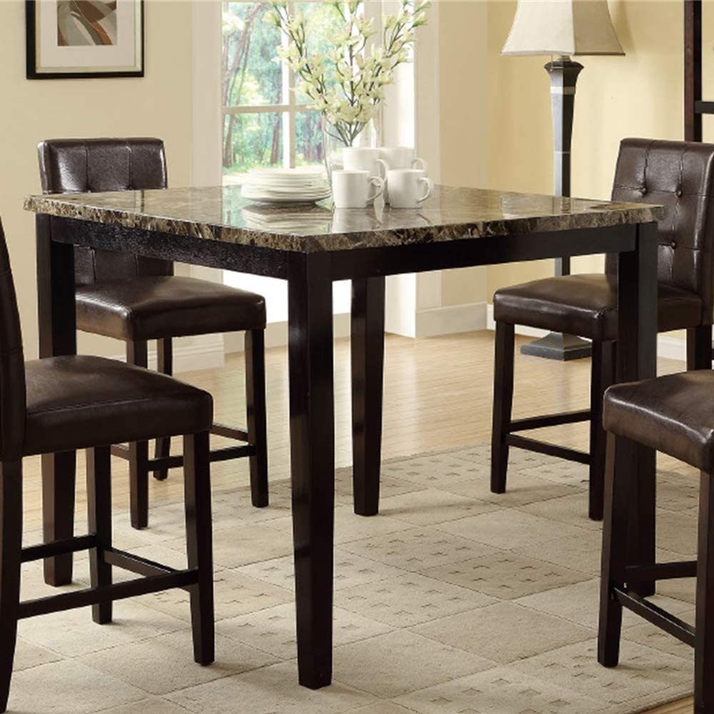 Elegant Birch Marble 5pc Dining Set