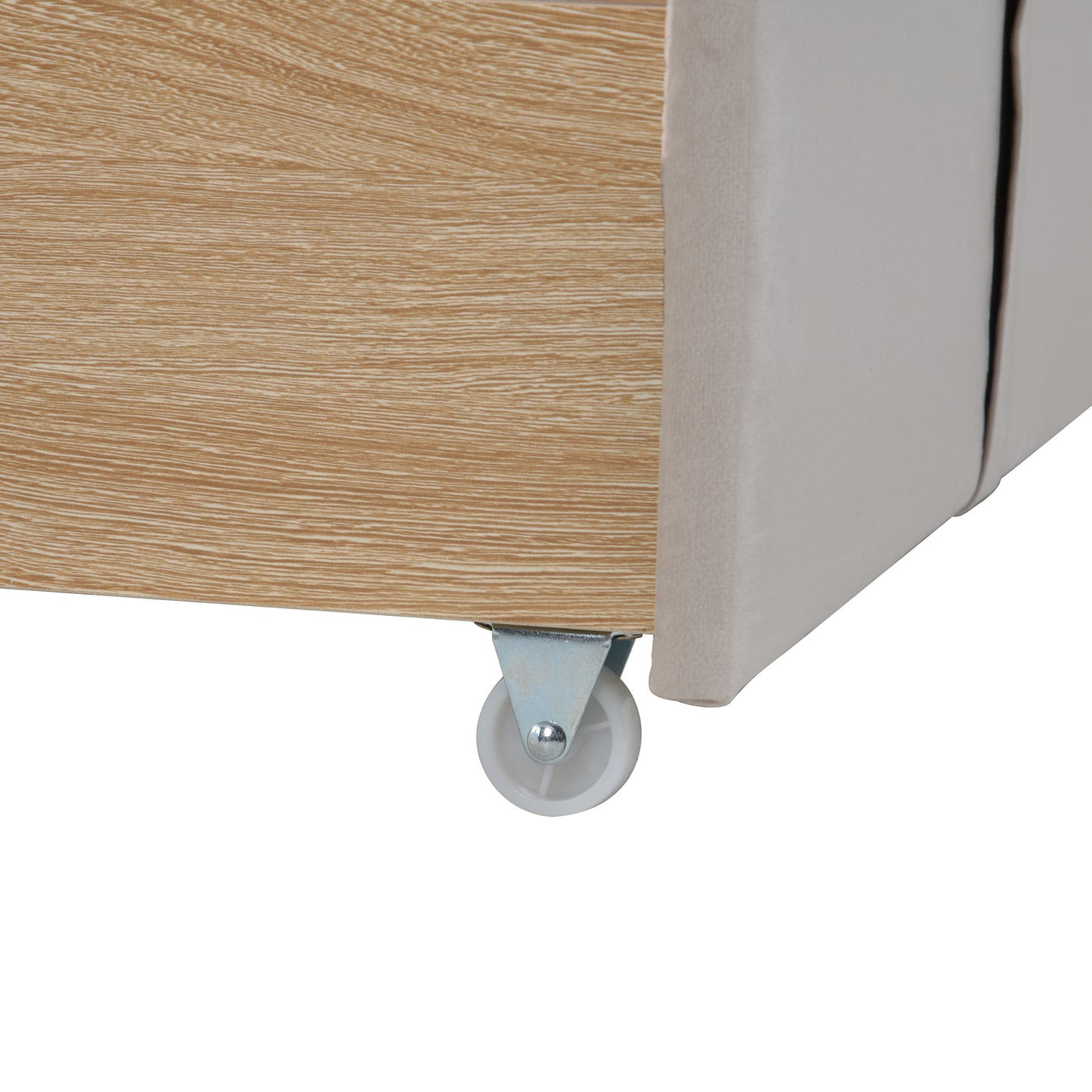 Xavier Twin Size Storage Bed Metal Platform Bed with Drawer - Beige