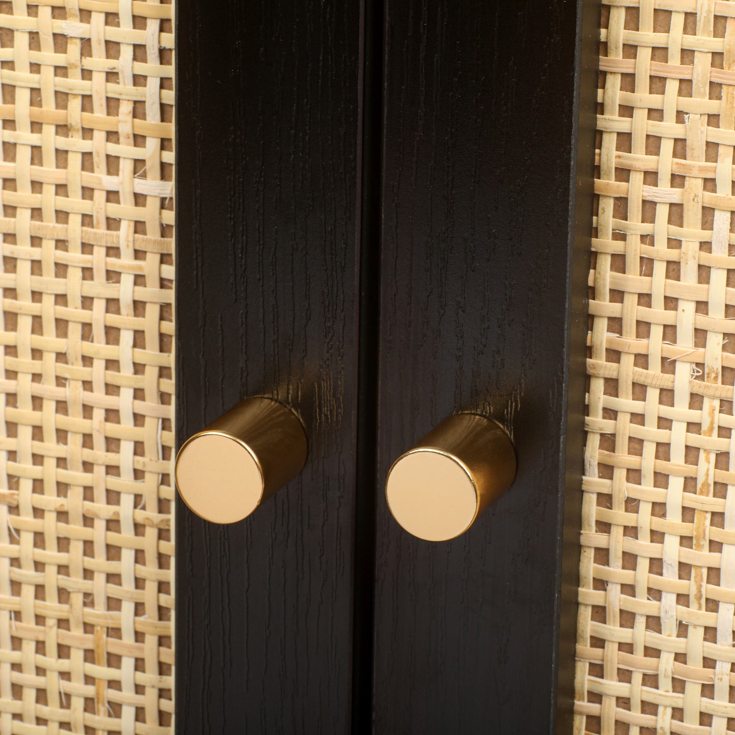Rattan Black Frame Cabinet