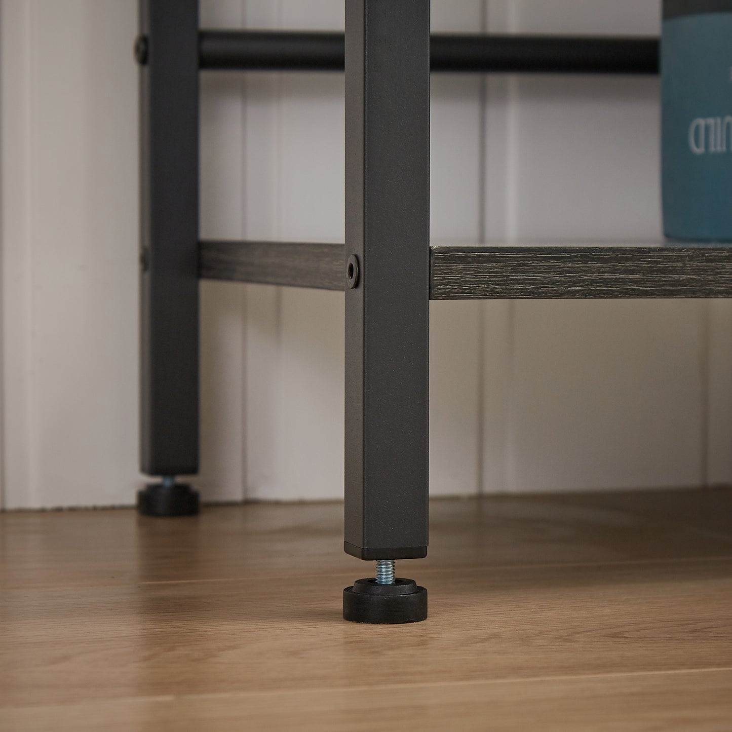 Triple Wide 5-shelf Bookshelves Industrial Retro Wooden Style - Dark Grey
