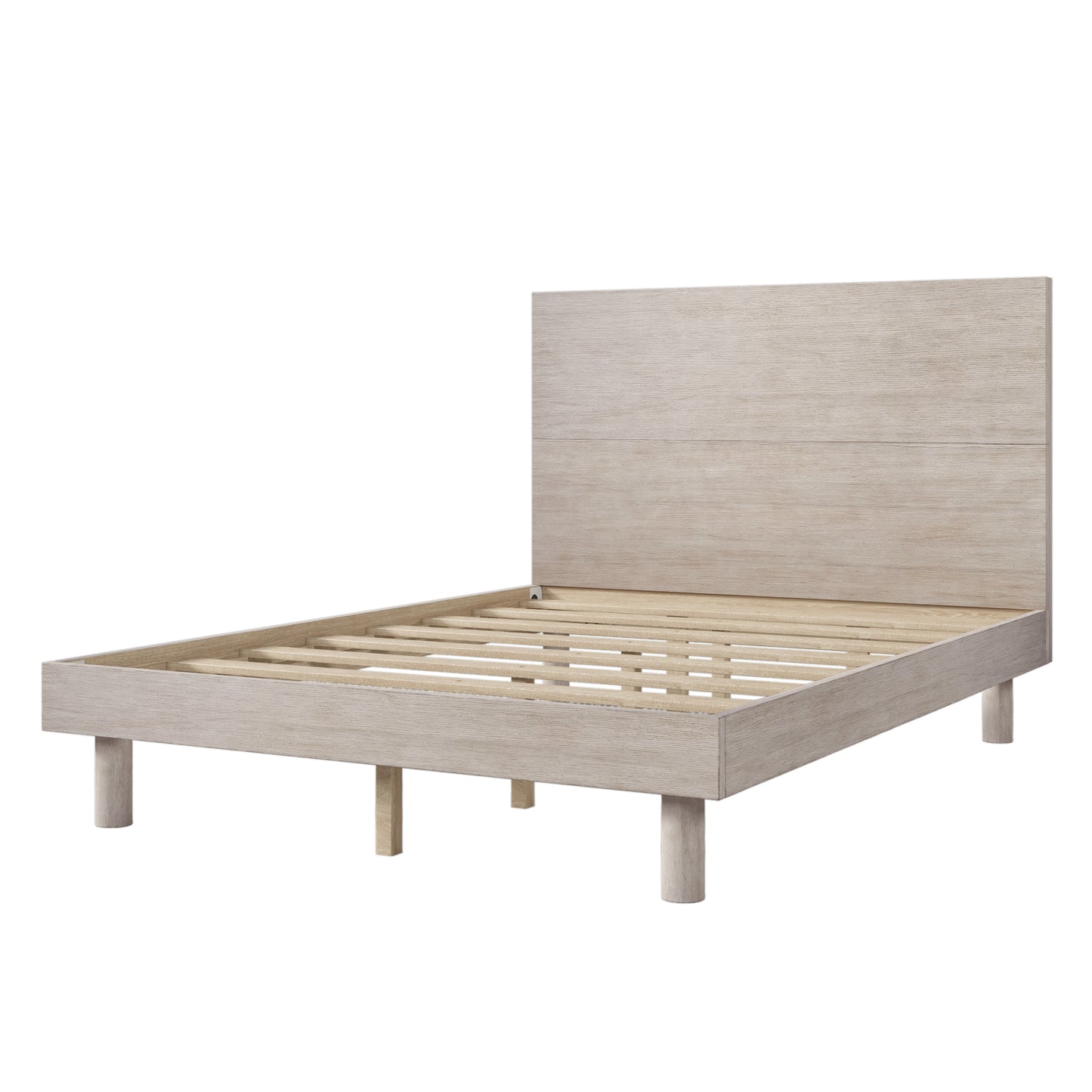 Stone Gray Full Size Platform Bed Frame