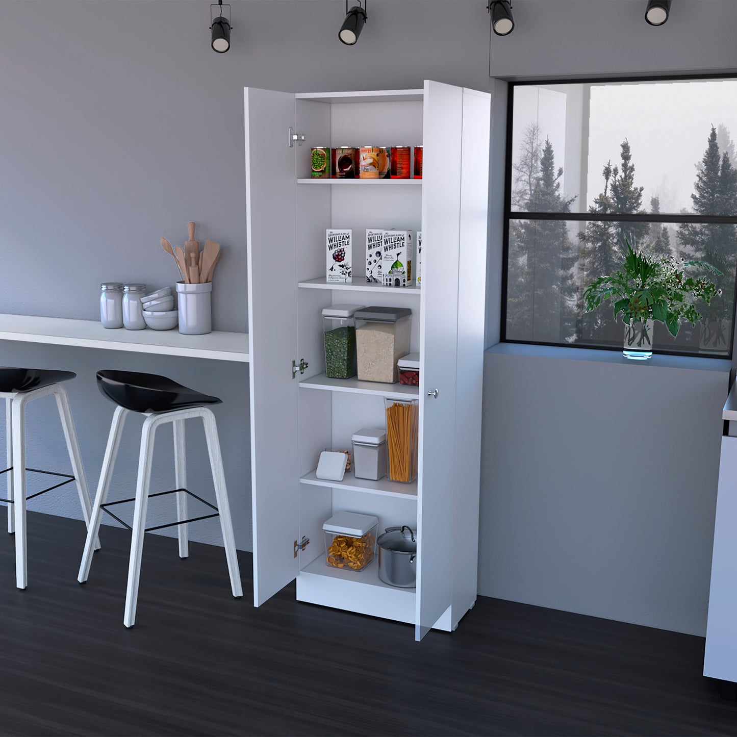 Greyson Tall Storage Cabinet - White