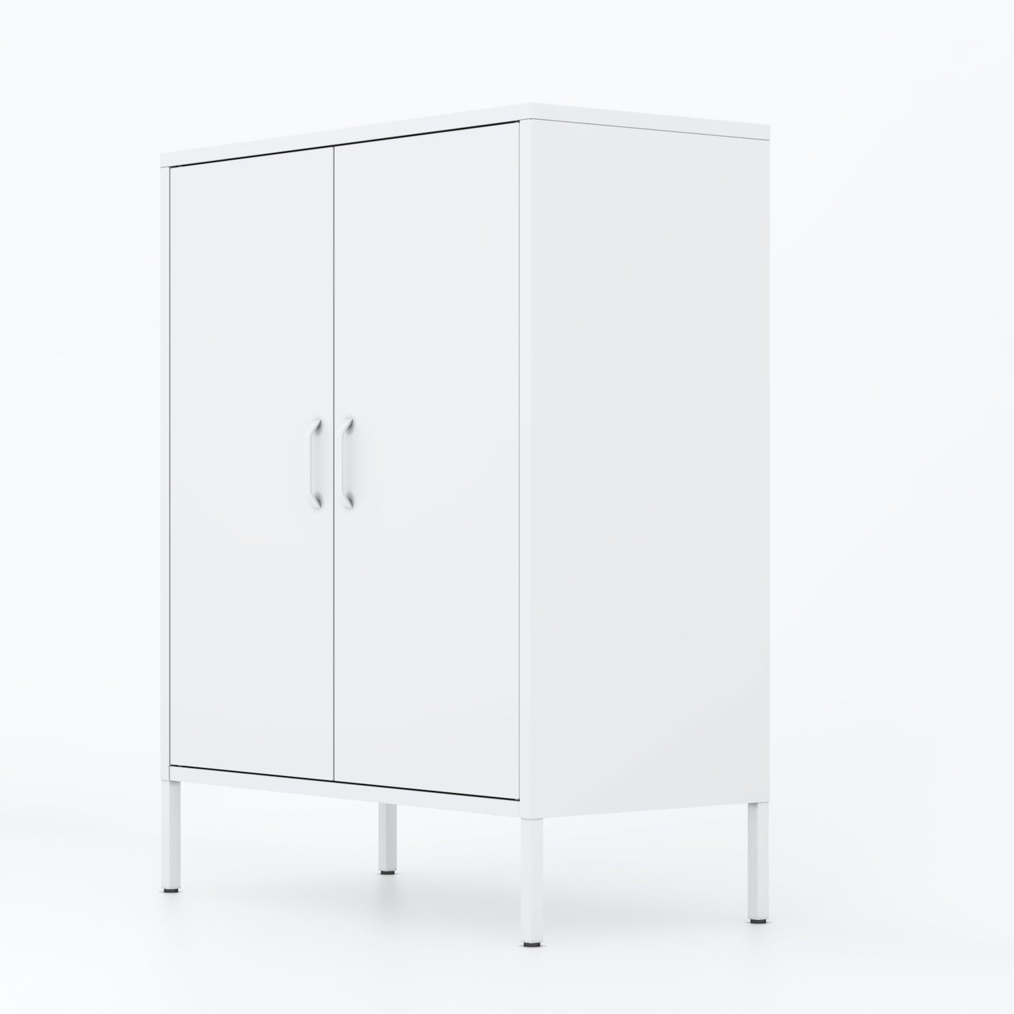 Stand Storage Steel Cabinets - White