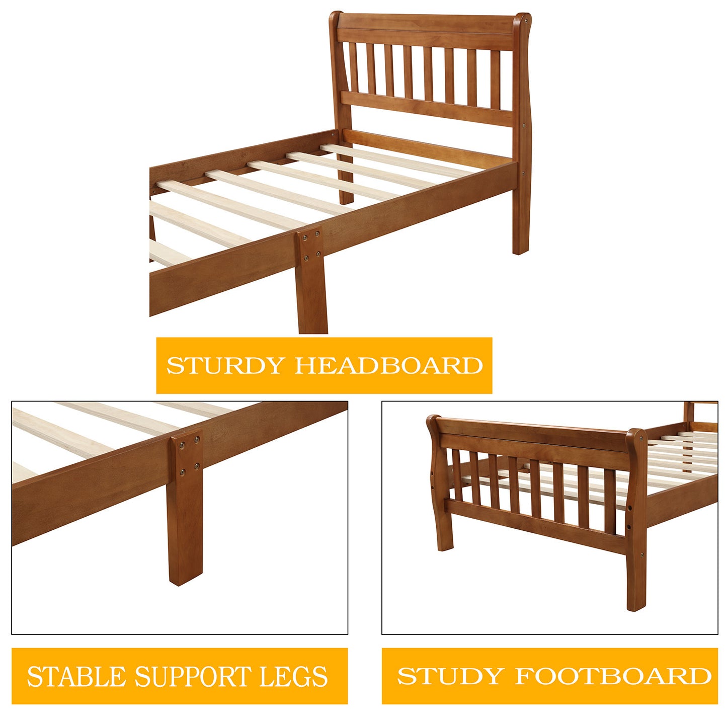 EcoDream Twin Wood Platform Bed