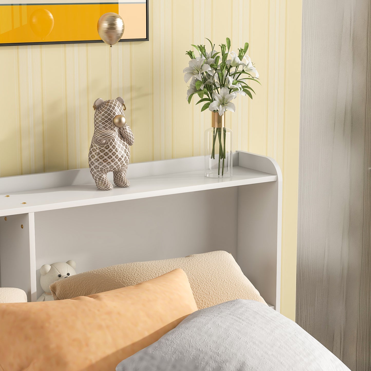 White Haven Full Bed with Bookcase, Twin Trundle, and Drawers