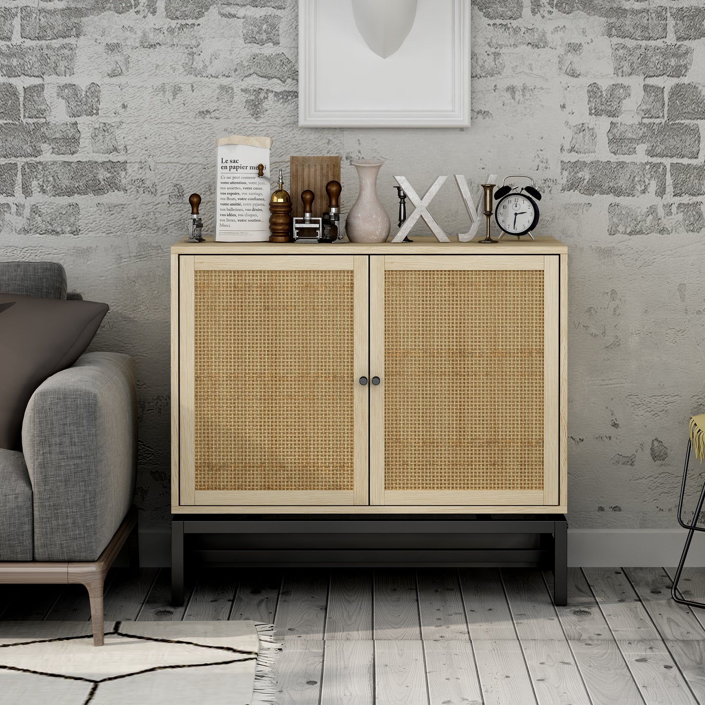 Rattan Haven 2 Door Cabinet - Natural