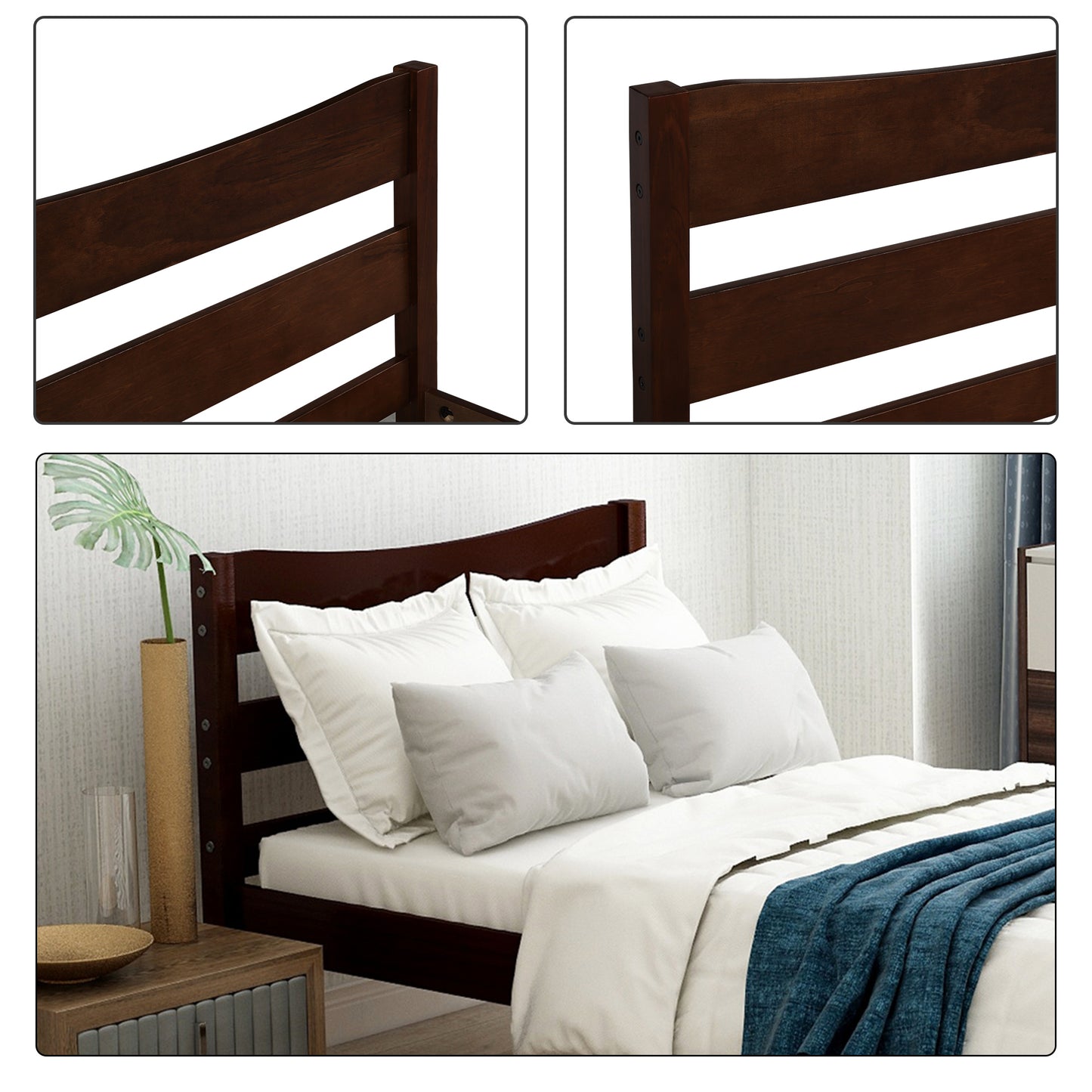 Harmony Haven Twin Wood Platform Bed - Espresso Elegance