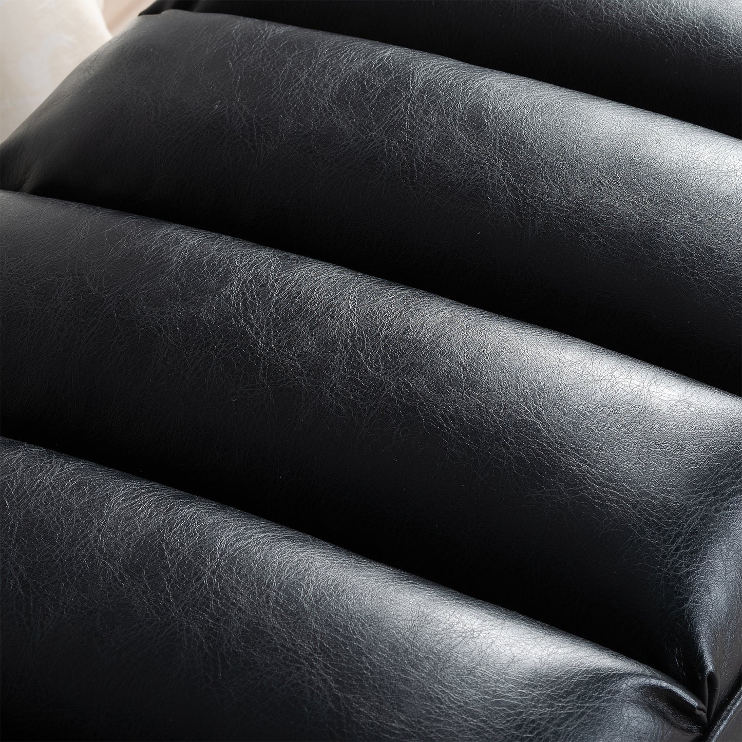 Metal Base Upholstered Bench - Black