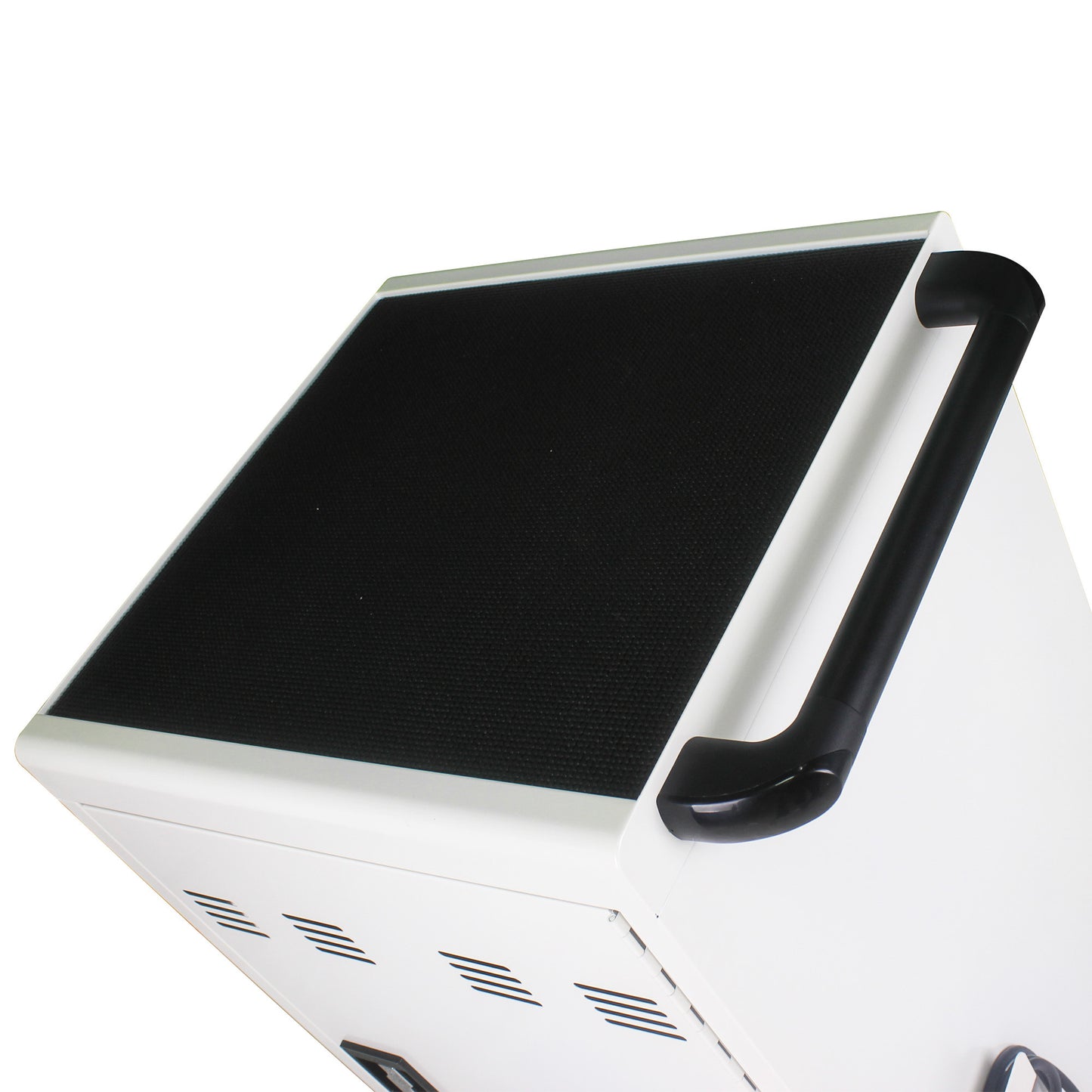 Mobile Charging Cart and Cabinet With Combination Lock - White