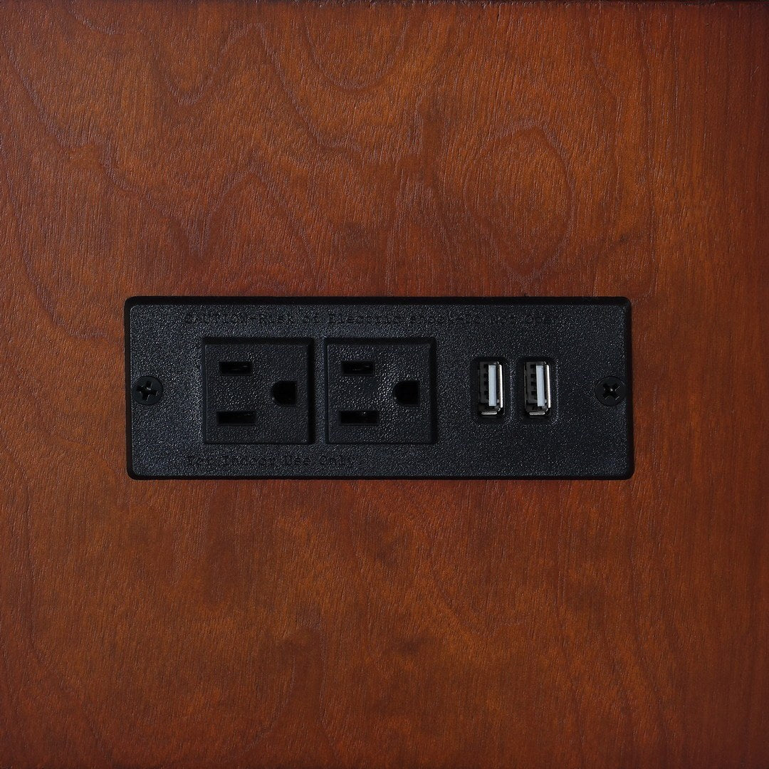 Tufted Storage Ottoman with Charging Station