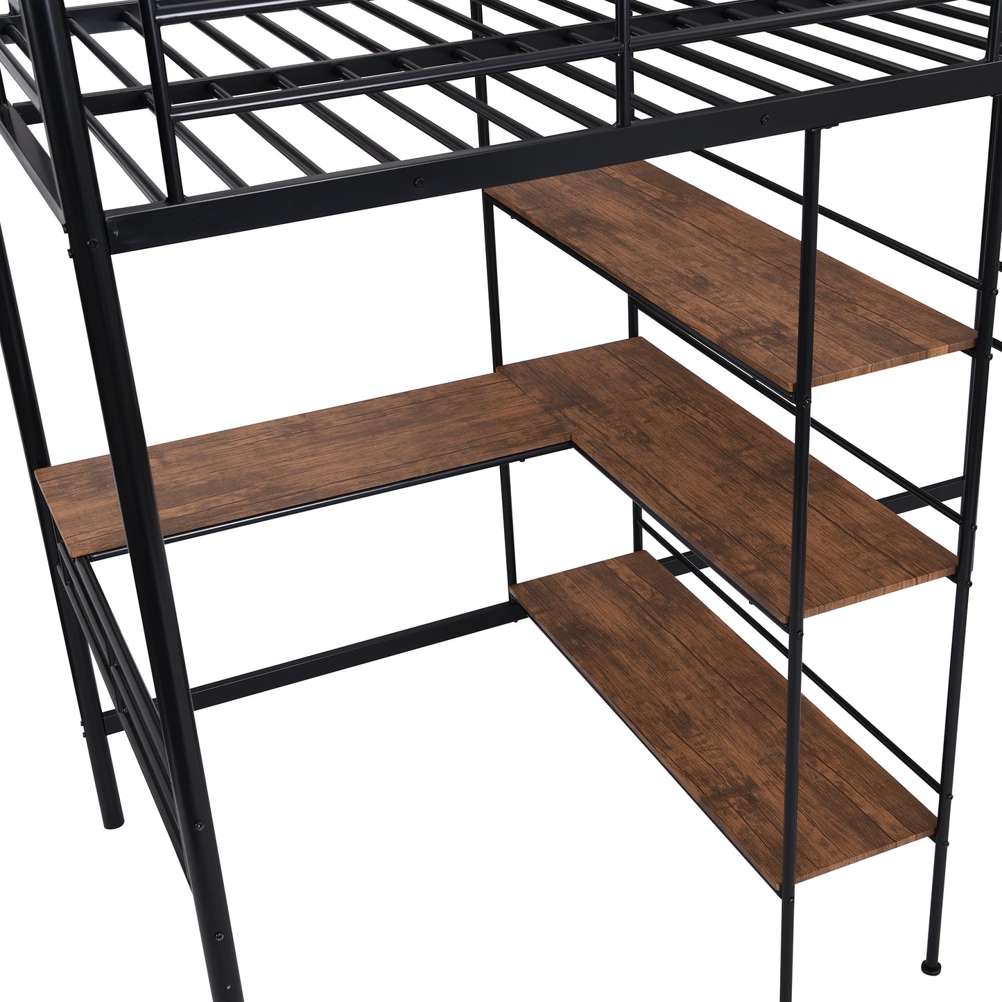 ElevateMax Twin Loft Bed with Desk and Shelves
