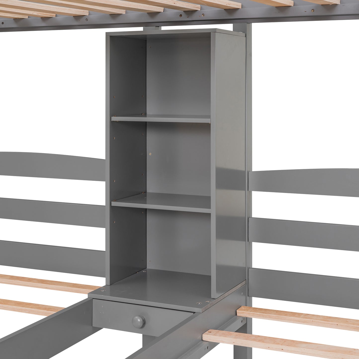 Family Set Bunk Bed with Storage and Shelves
