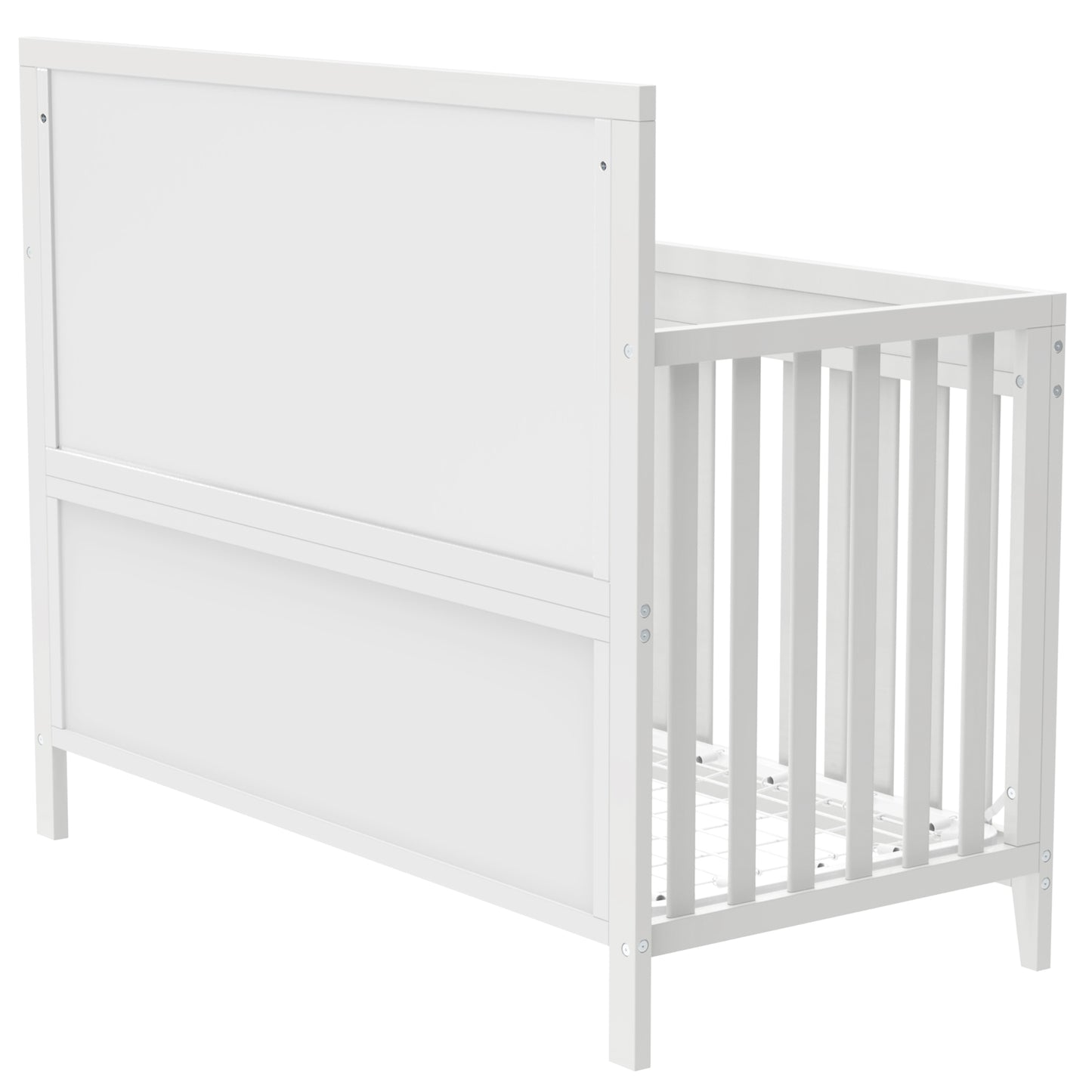 Clean Line Baby Crib Pine Solid Wood Non-Toxic - White
