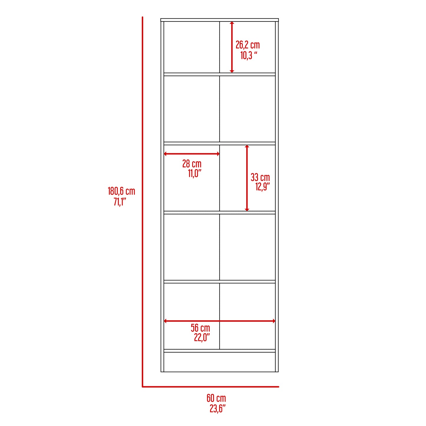 Greyson Tall Storage Cabinet - Light Oak and Black