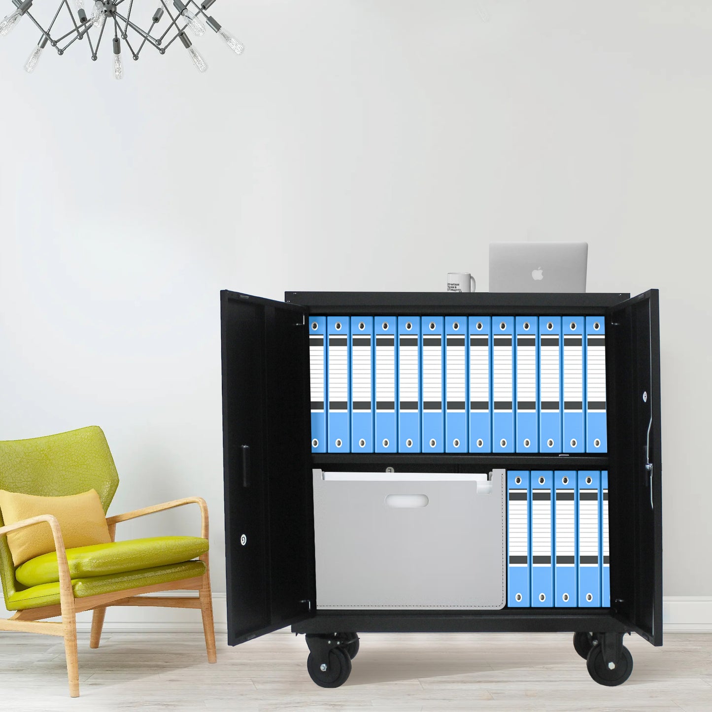 Secure Solution Storage Cabinet With 4 Wheels