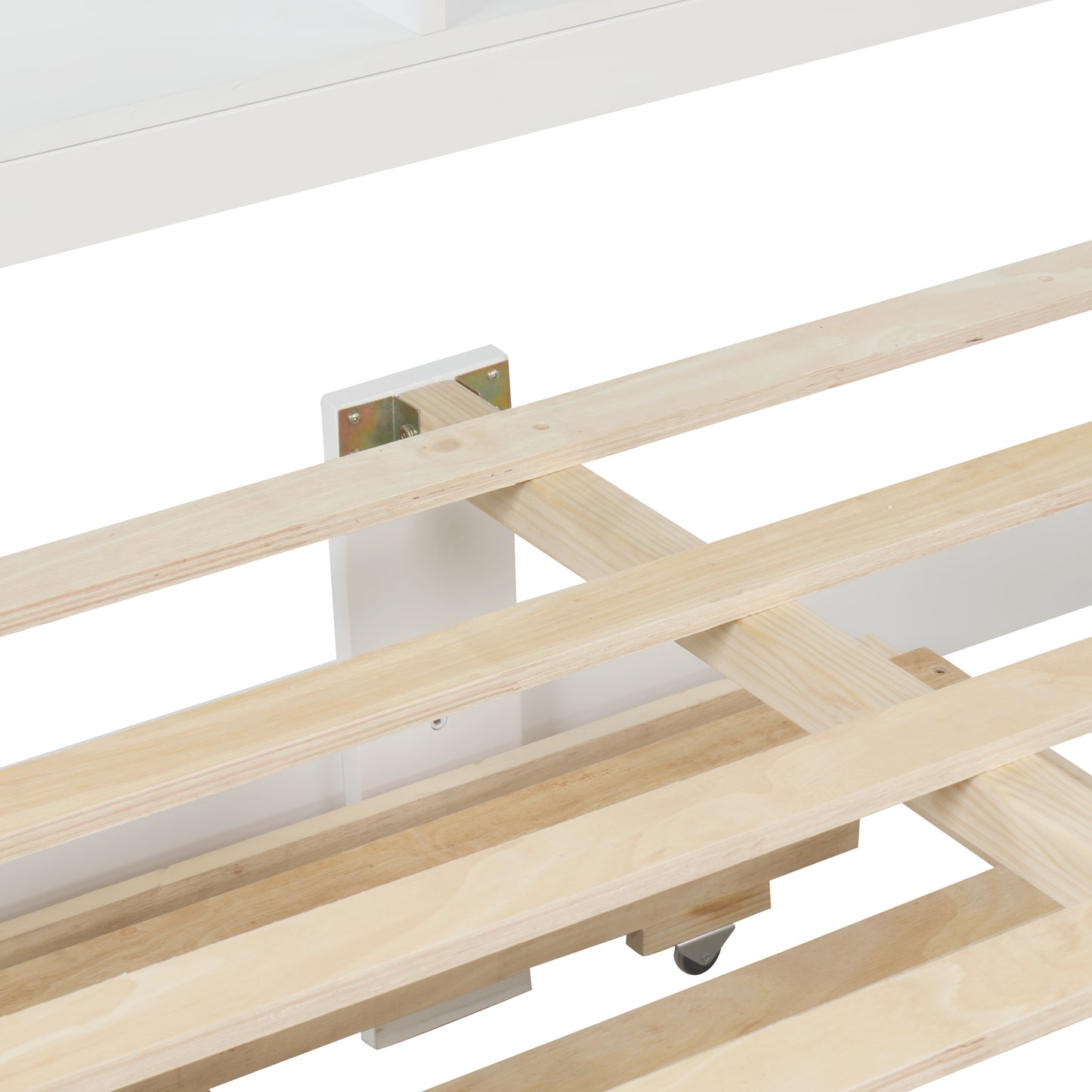 White Haven Full Bed with Bookcase, Twin Trundle, and Drawers