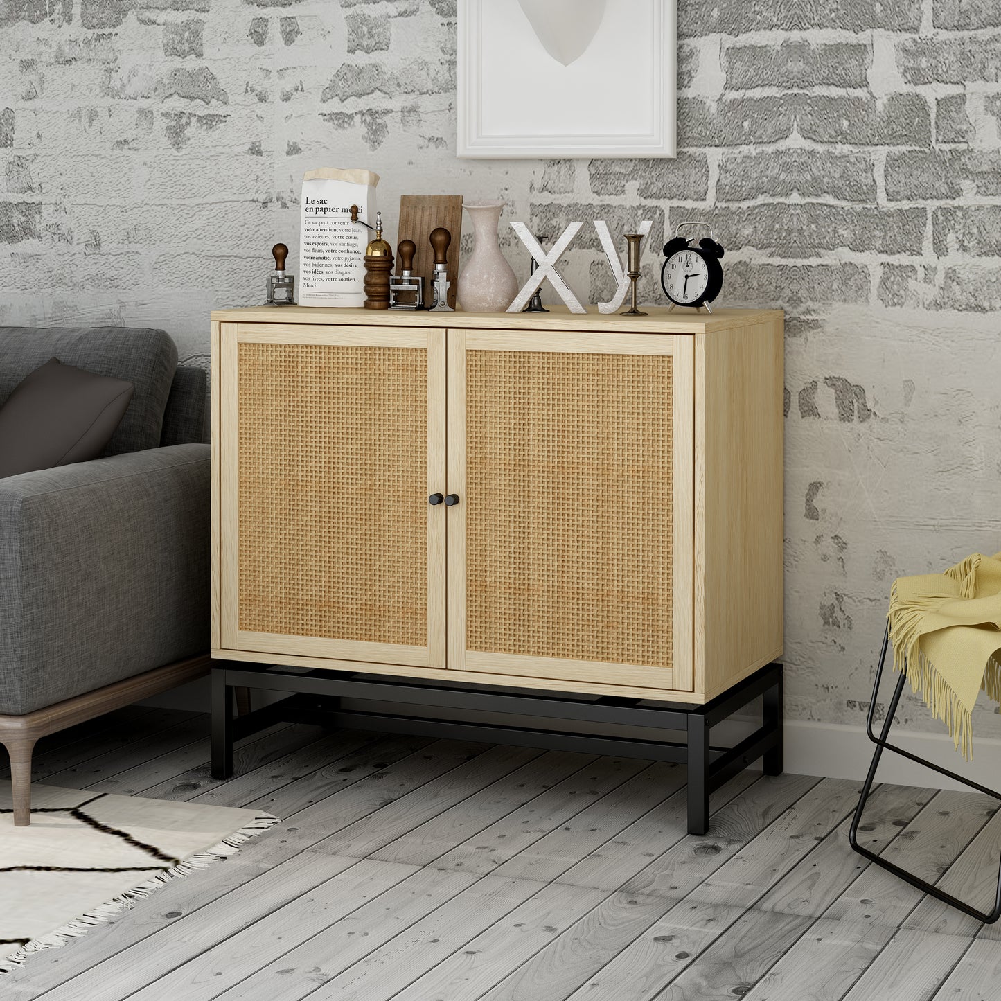 Rattan Haven 2 Door Cabinet - Natural