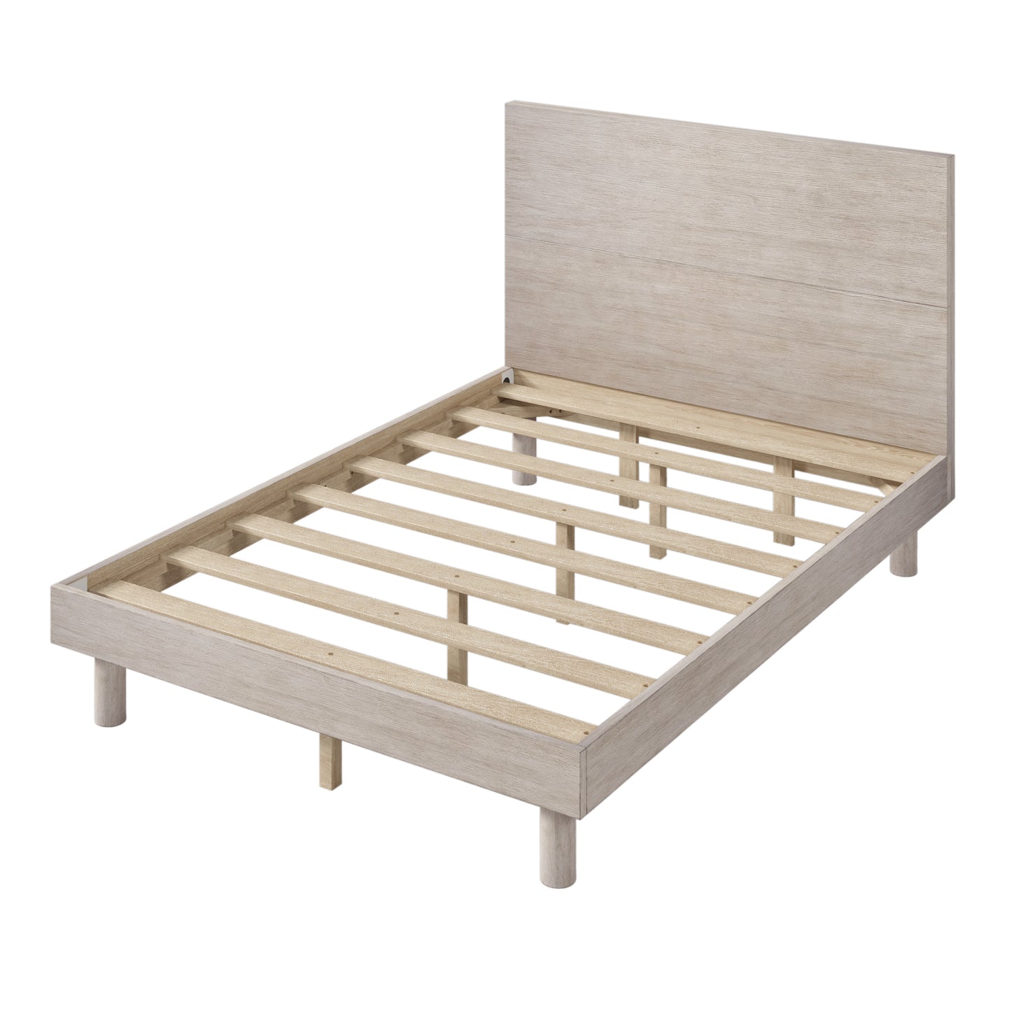 Stone Gray Full Size Platform Bed Frame