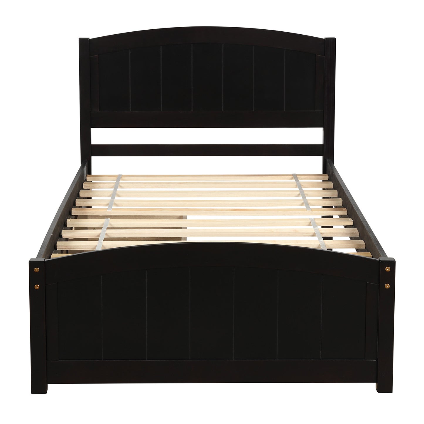 Elegant Espresso Twin Bed with Dual Drawers