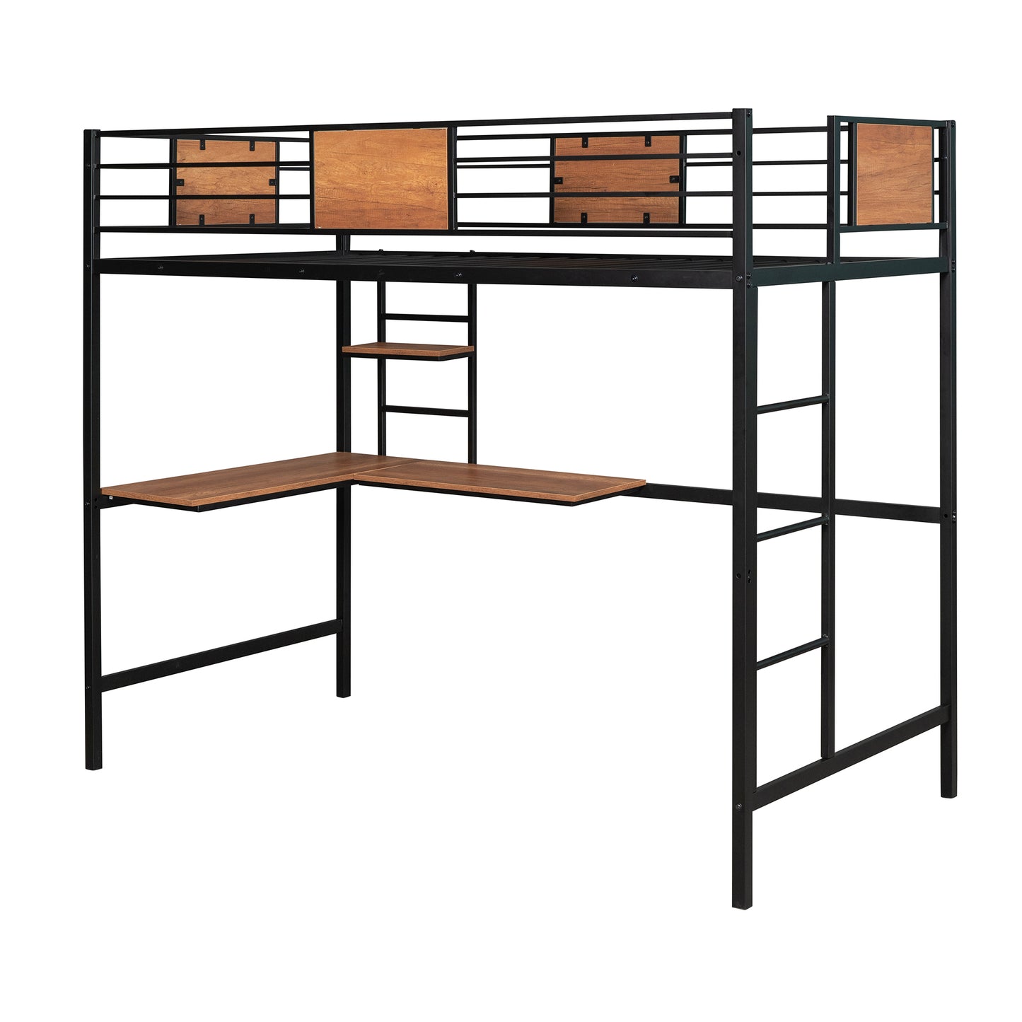 Venetian Vista Loft Bed With Desk -Black