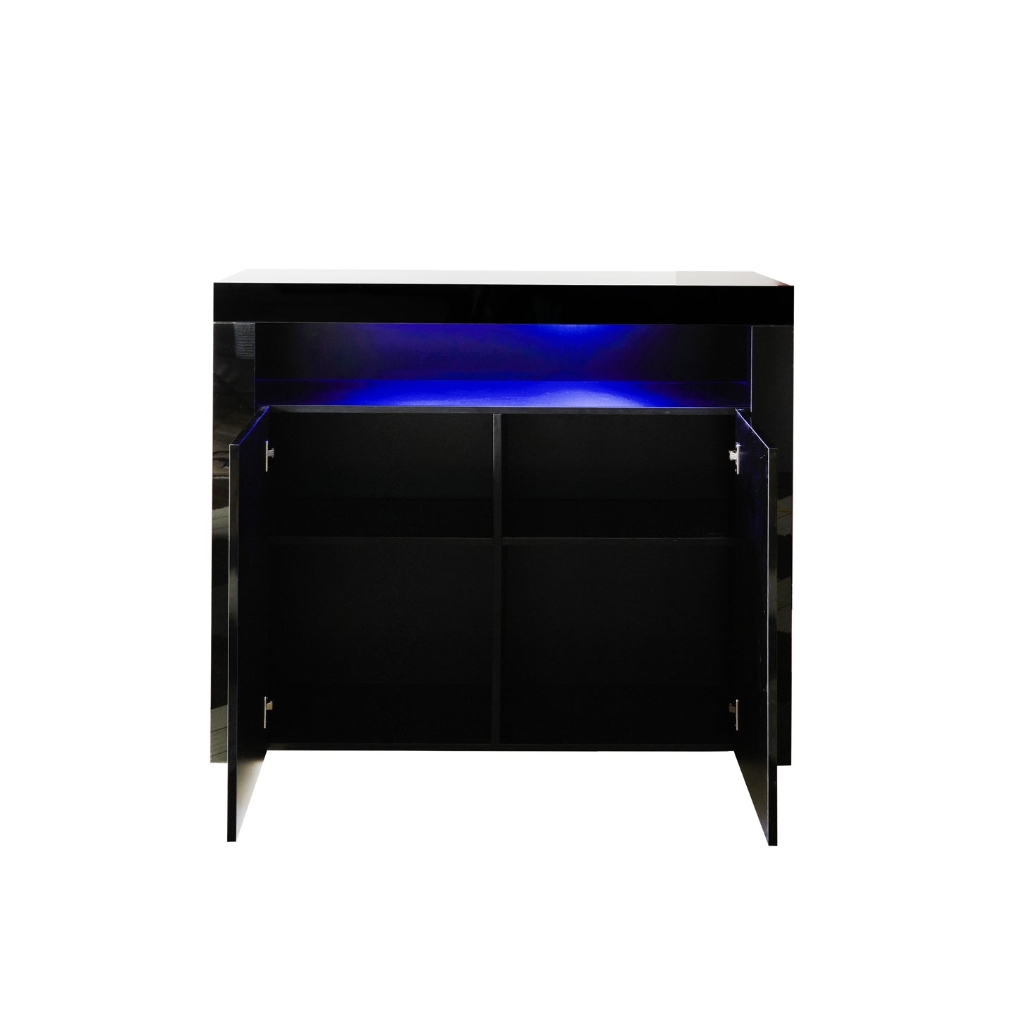 Glossy Glow Sideboard: Modern Storage Cabinet with LED Light