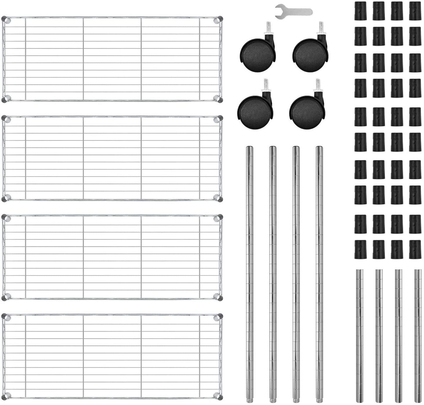 Simple Deluxe 4-Tier Heavy Duty Storage Shelving - Chrome