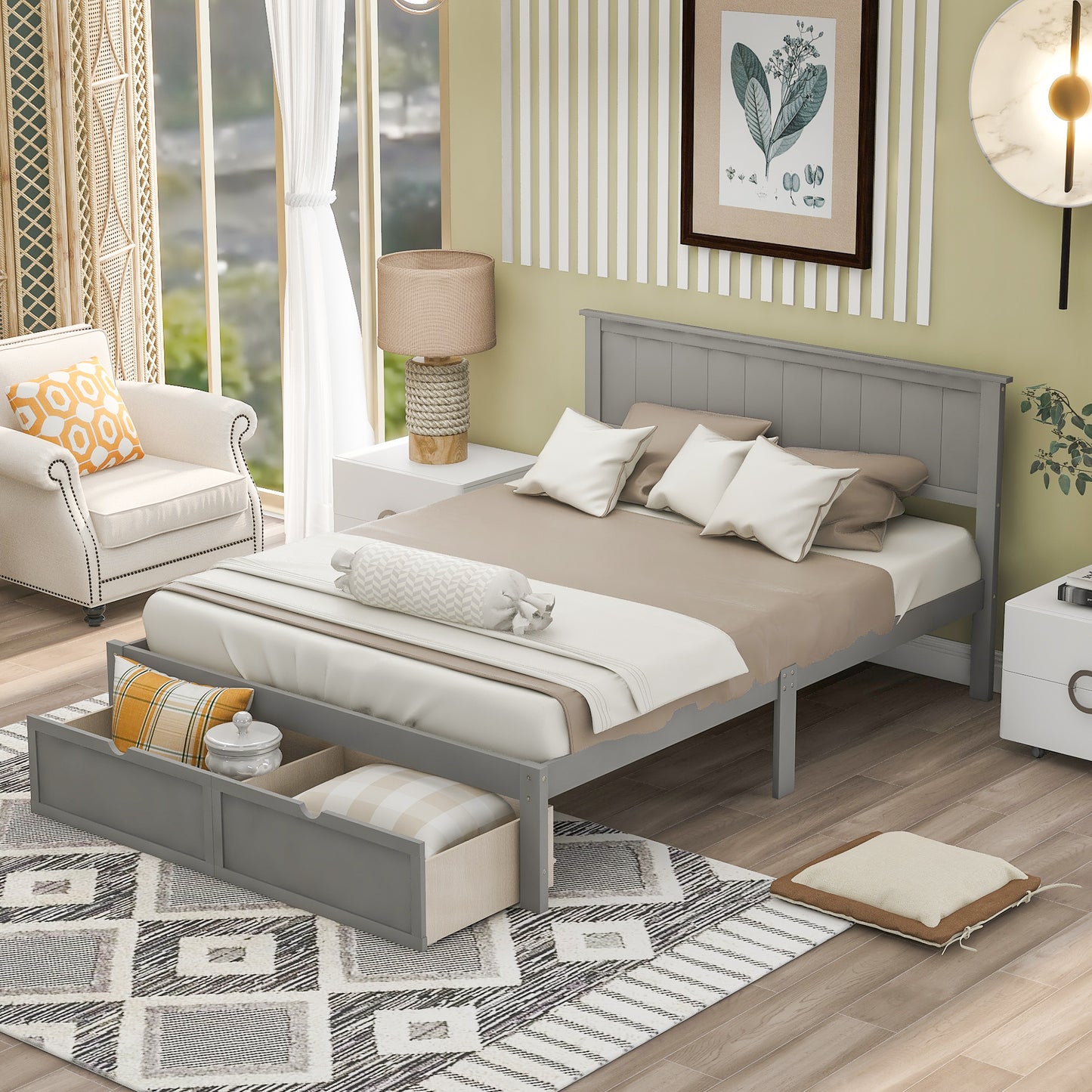 Gray Haven Platform Bed