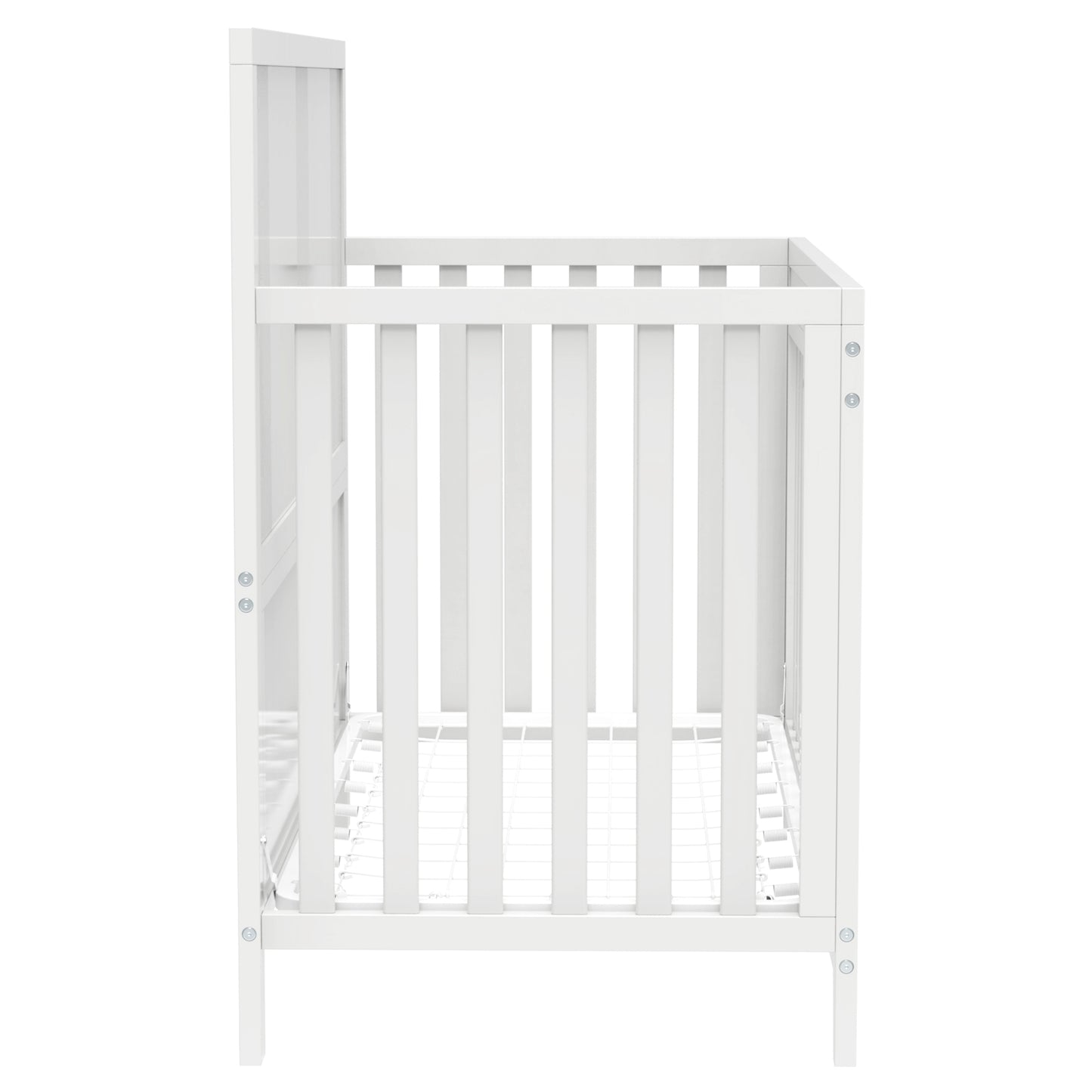 Clean Line Baby Crib Pine Solid Wood Non-Toxic - White