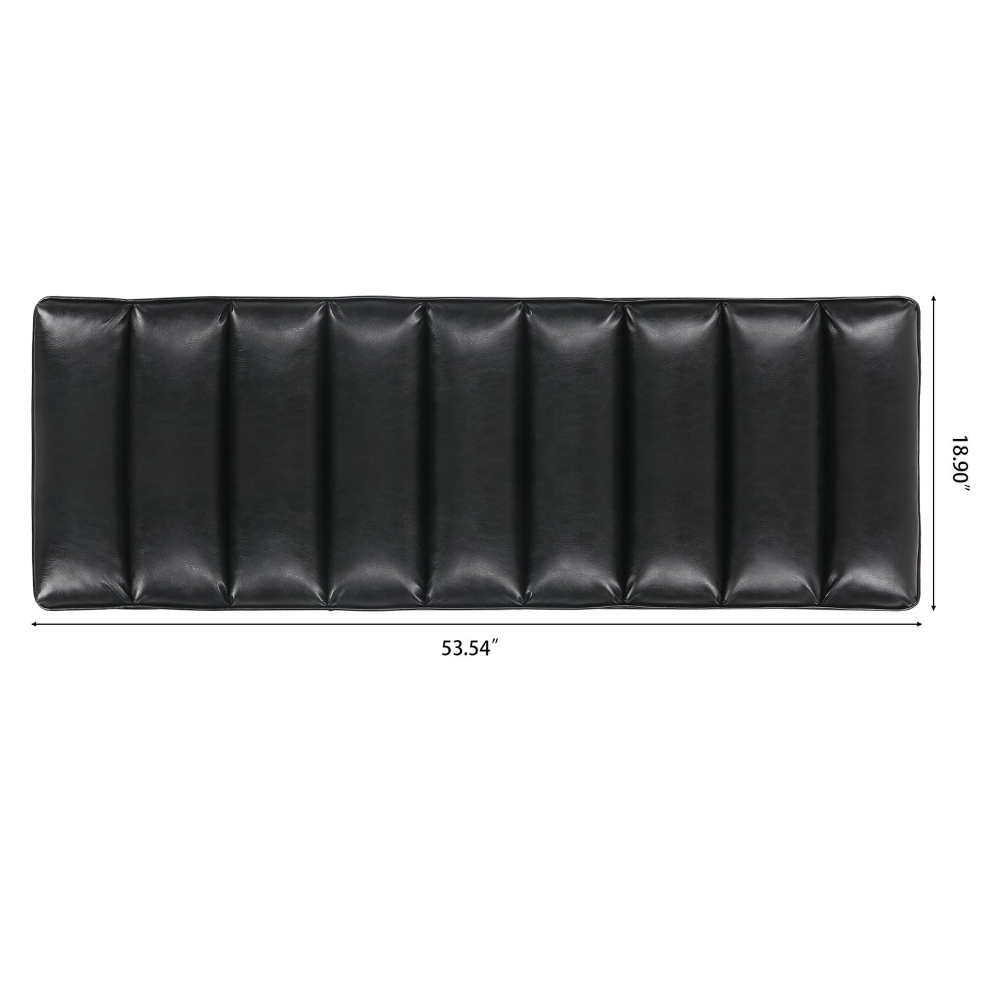 Metal Base Upholstered Bench - Black