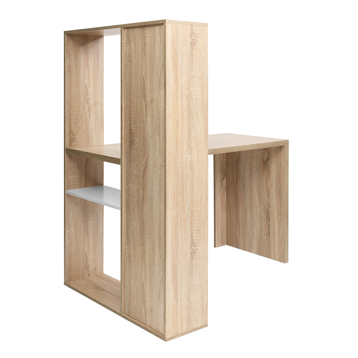 Computer desk L-shape ith shelves - OAK