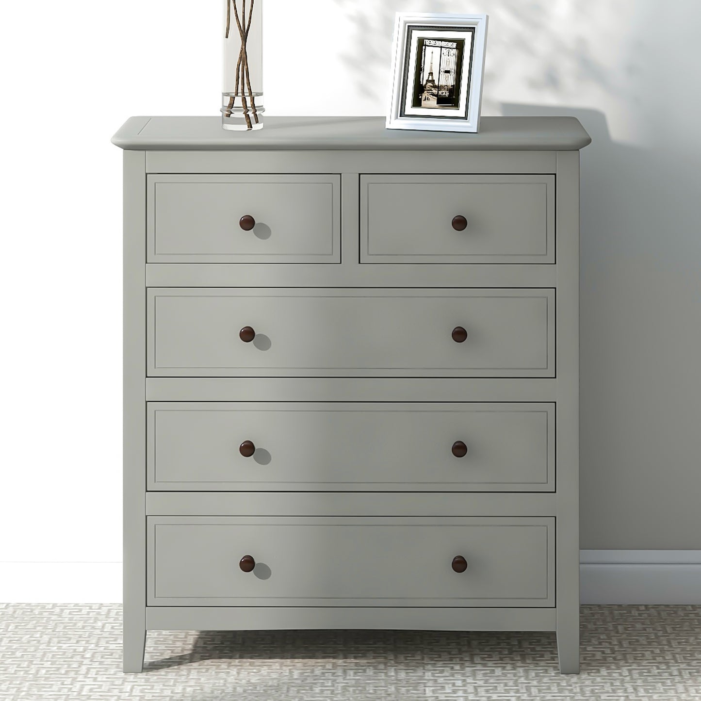 Elegant Graywood 5-Drawer Chest