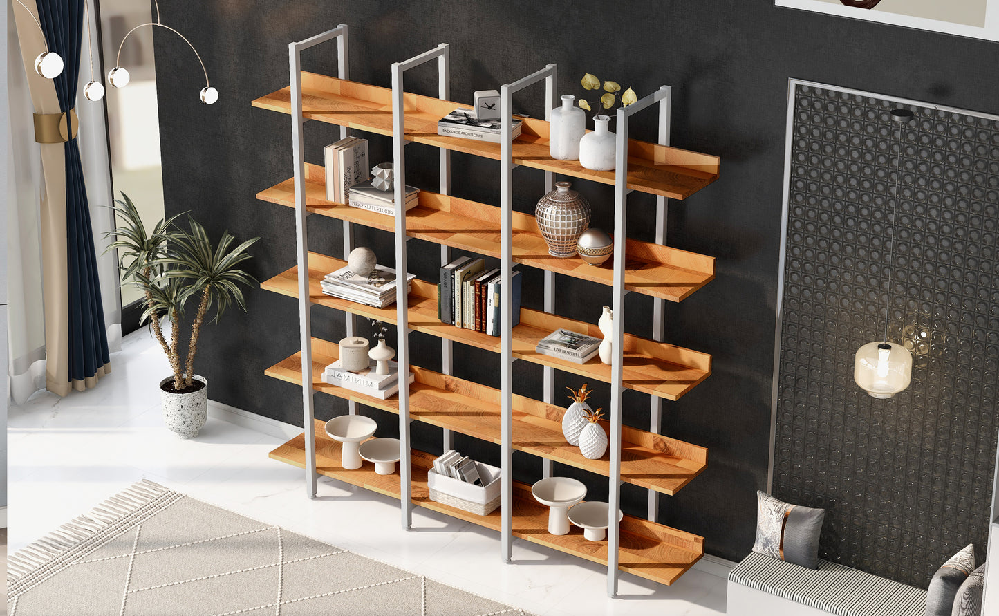 Vintage Industrial Style Shelf - Brown