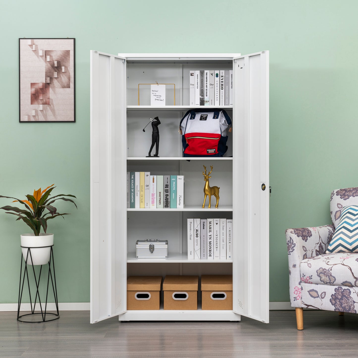 Space Max Storage Cabinet - White