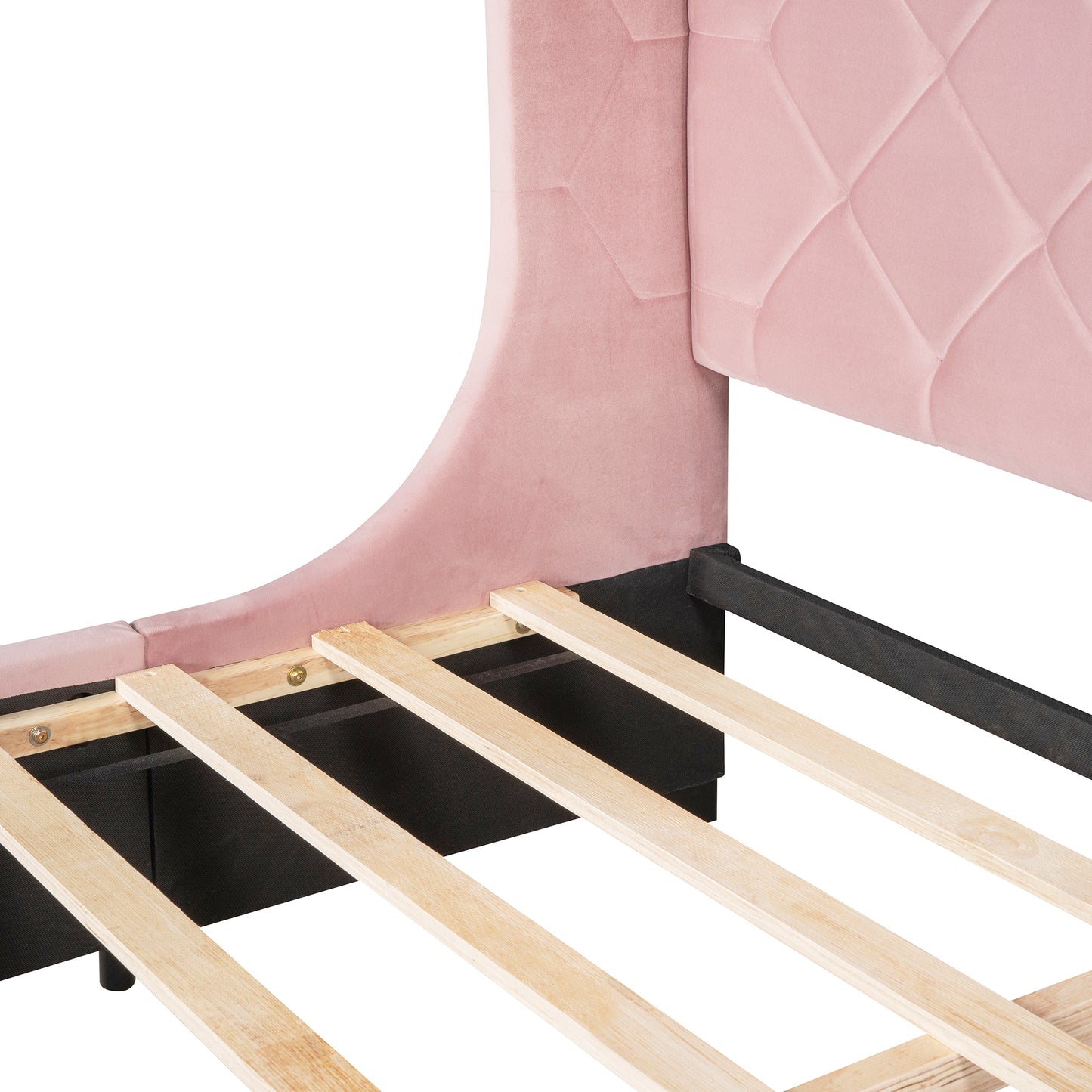 Regal Queen Size Velvet Storage Bed - Pink
