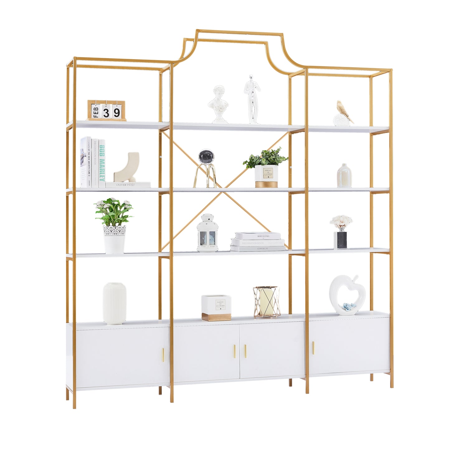 X Bar Gold Frame Bookcase