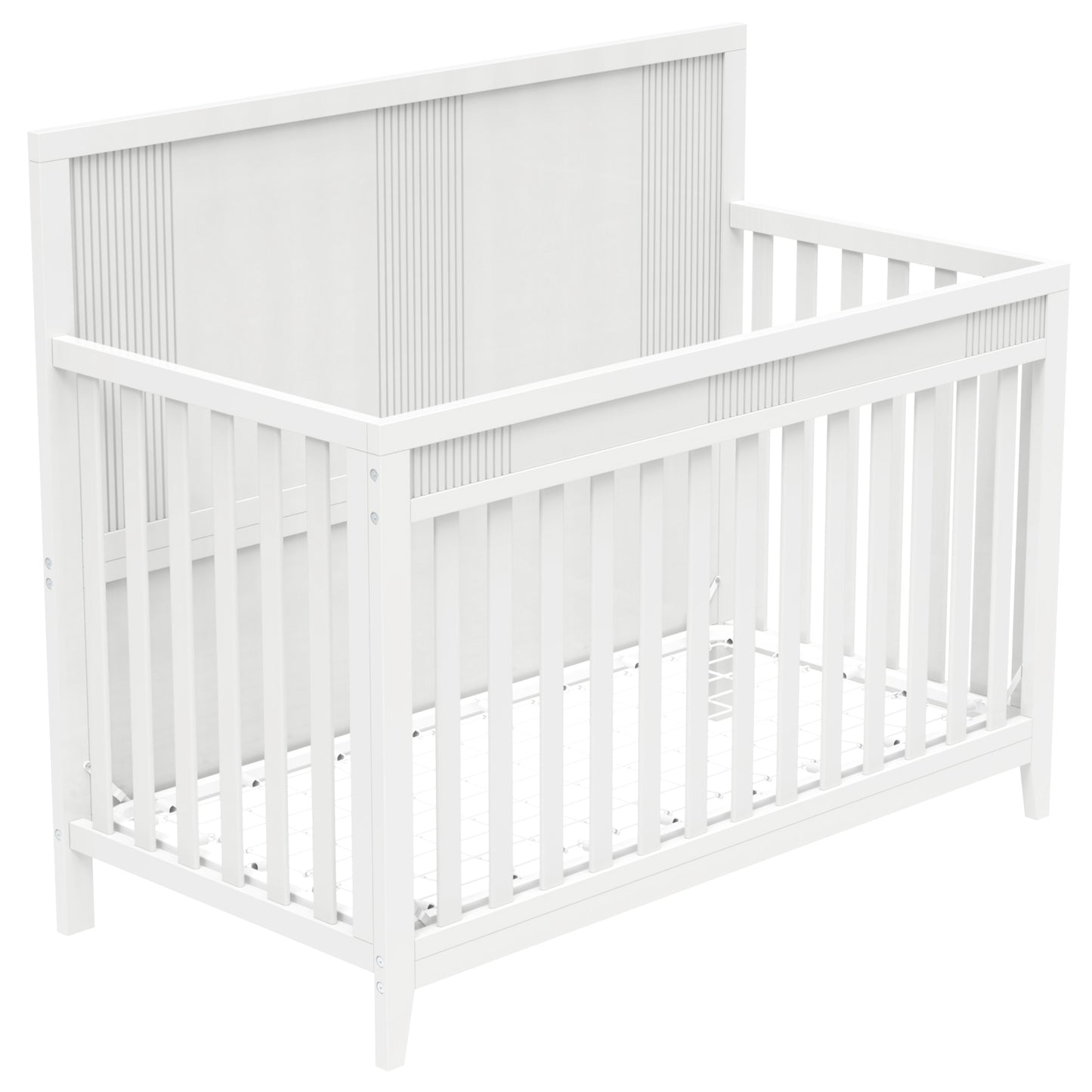 Clean Line Baby Crib Pine Solid Wood Non-Toxic - White