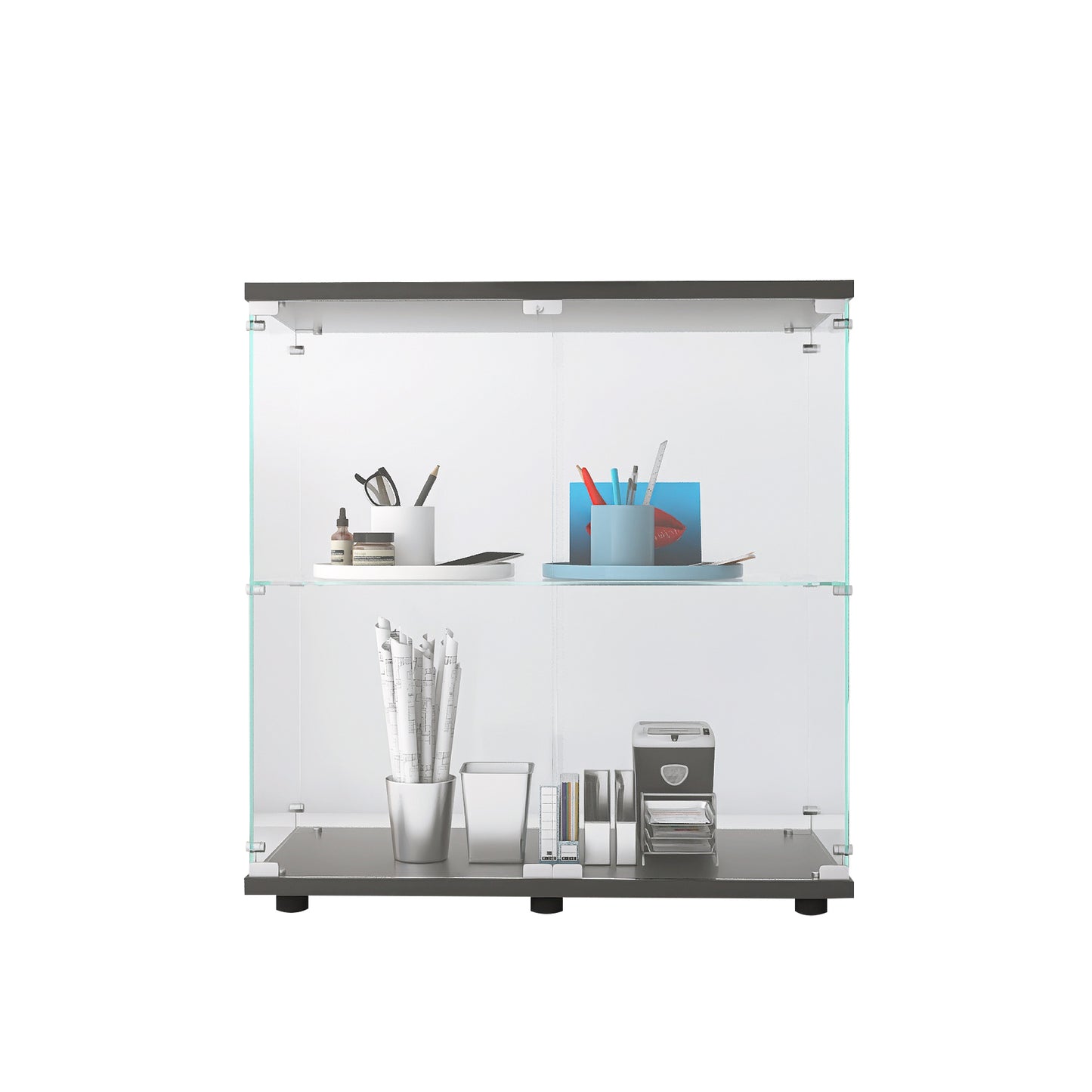 Glass Showcase Cabinet - Black