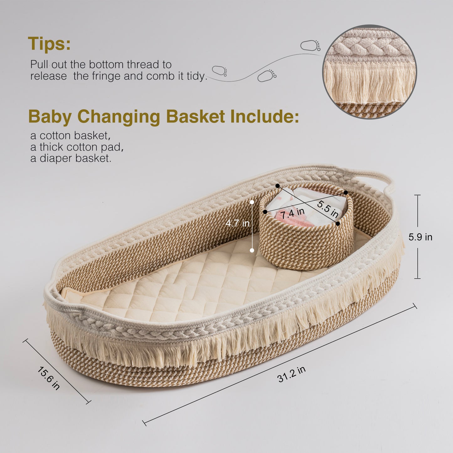 Cotton Clouds Baby Changing Basket