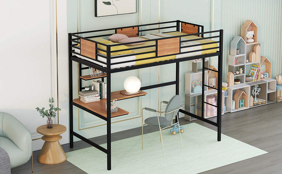 Venetian Vista Loft Bed With Desk -Black